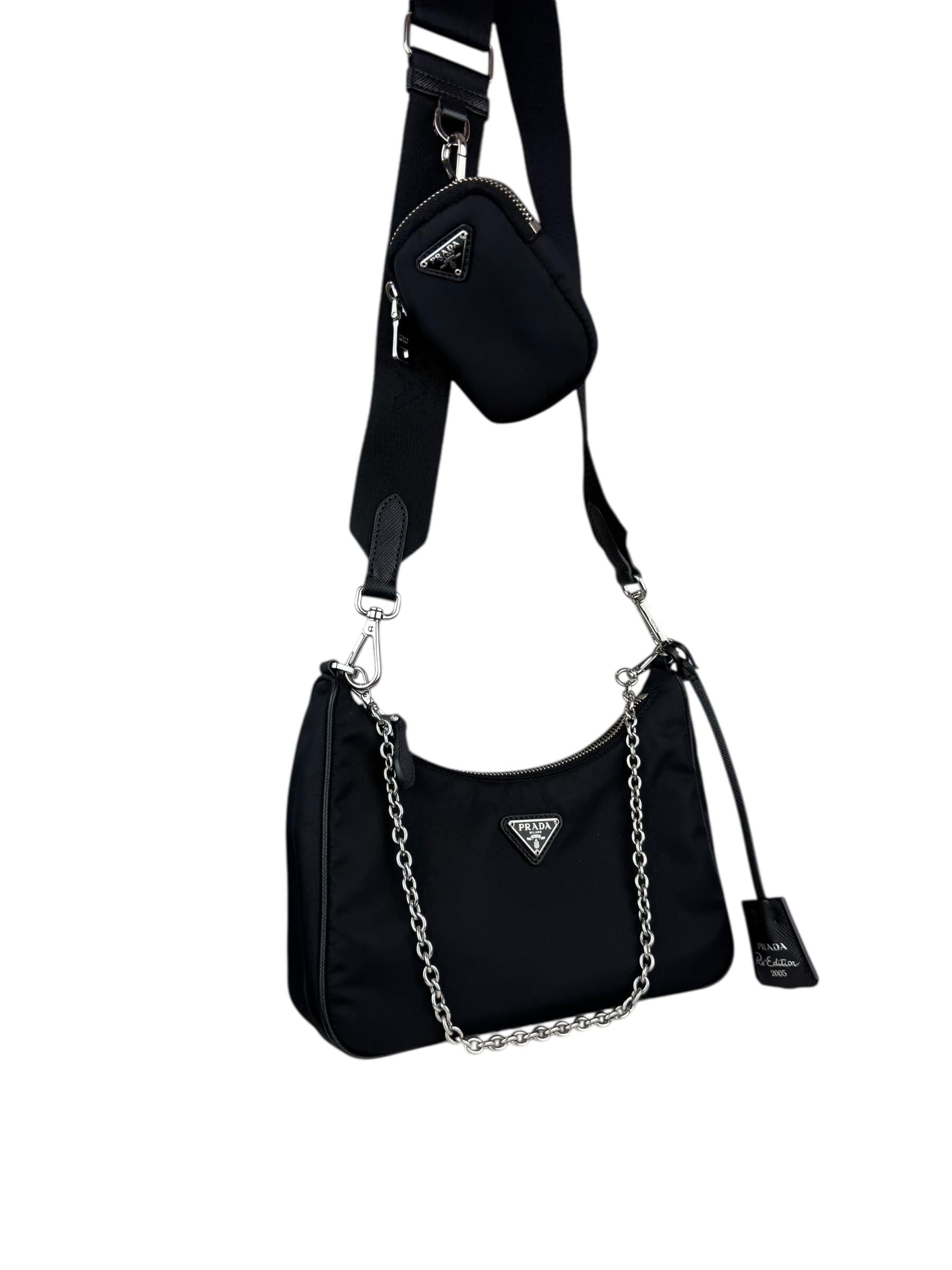 PRADA BLACK RE EDITION 2005 CROSSBODY BAG