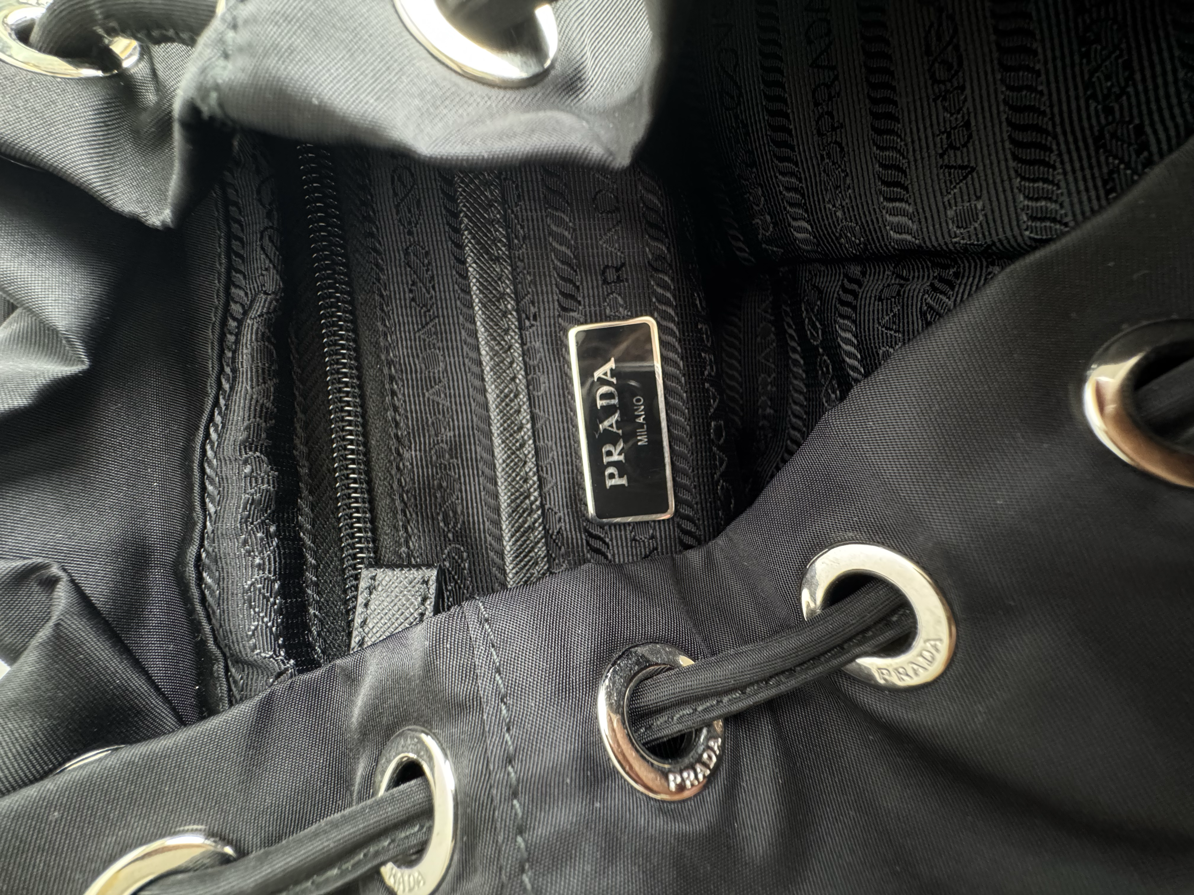 PRADA BLACK RE NYLON BACKPACK