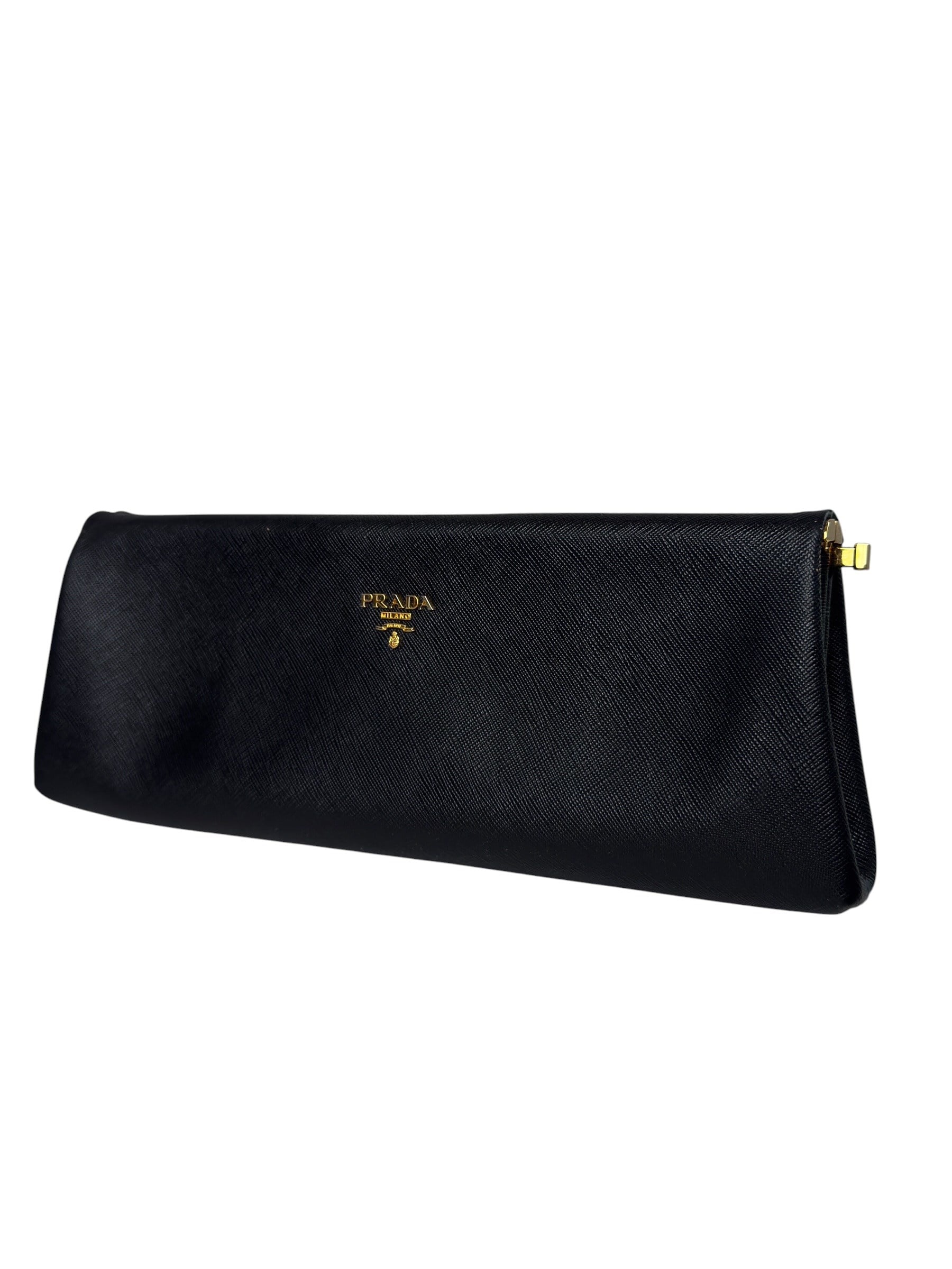 PRADA BLACK SAFFIANO CLUTCH BAG