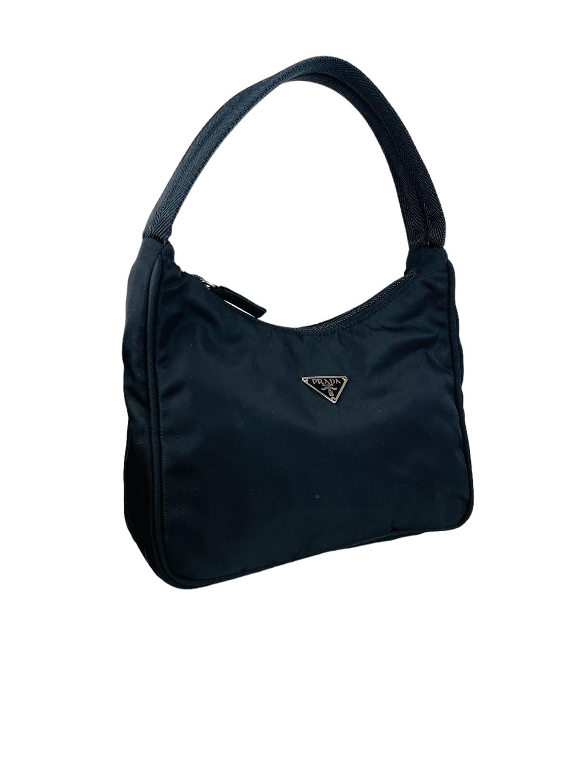 PRADA BLACK TESSUTO NYLON SHOULDER BAG