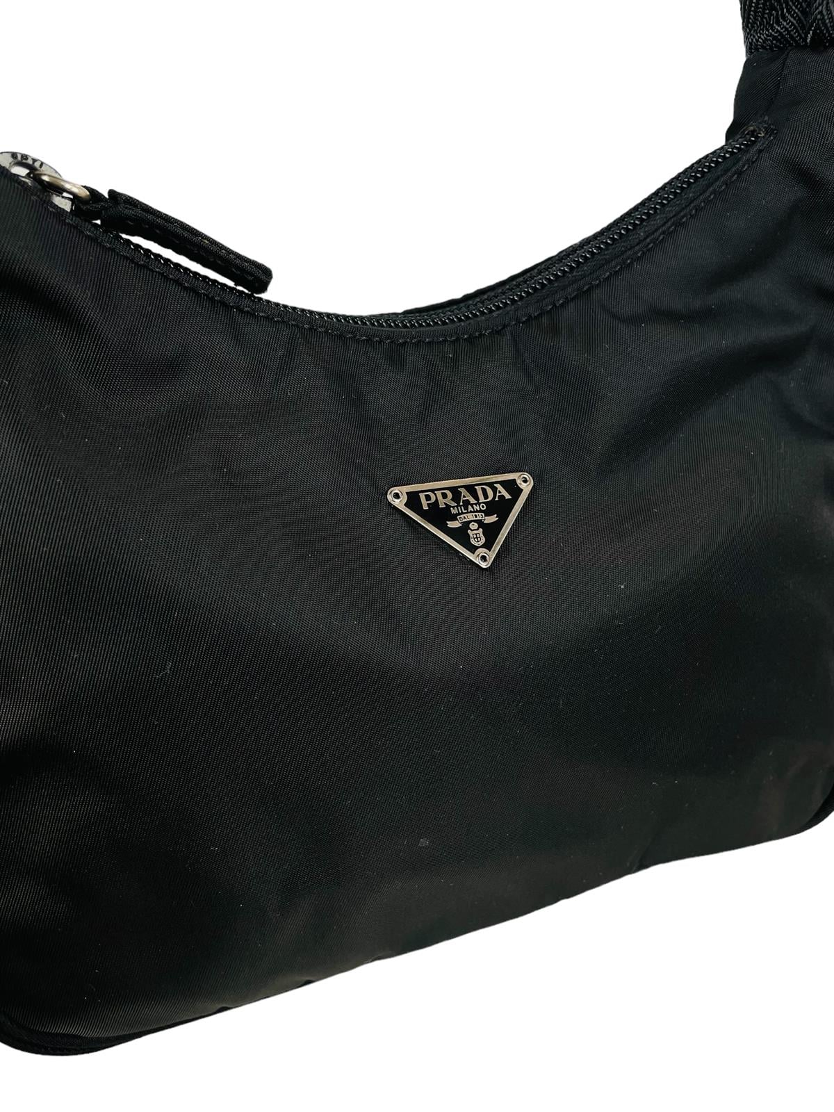 PRADA BLACK TESSUTO NYLON SHOULDER BAG