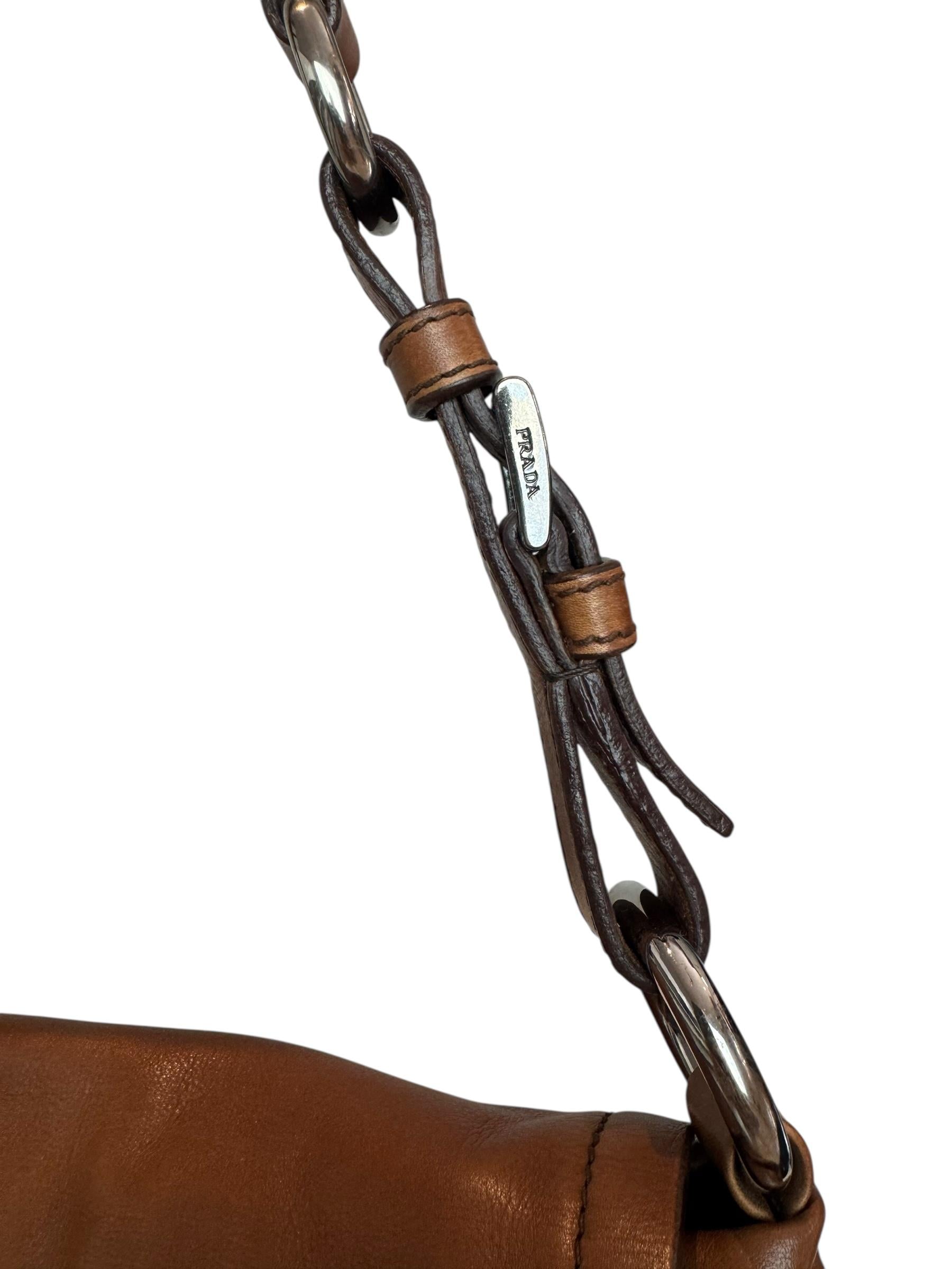 PRADA BROWN VITELLO BAGUETTE