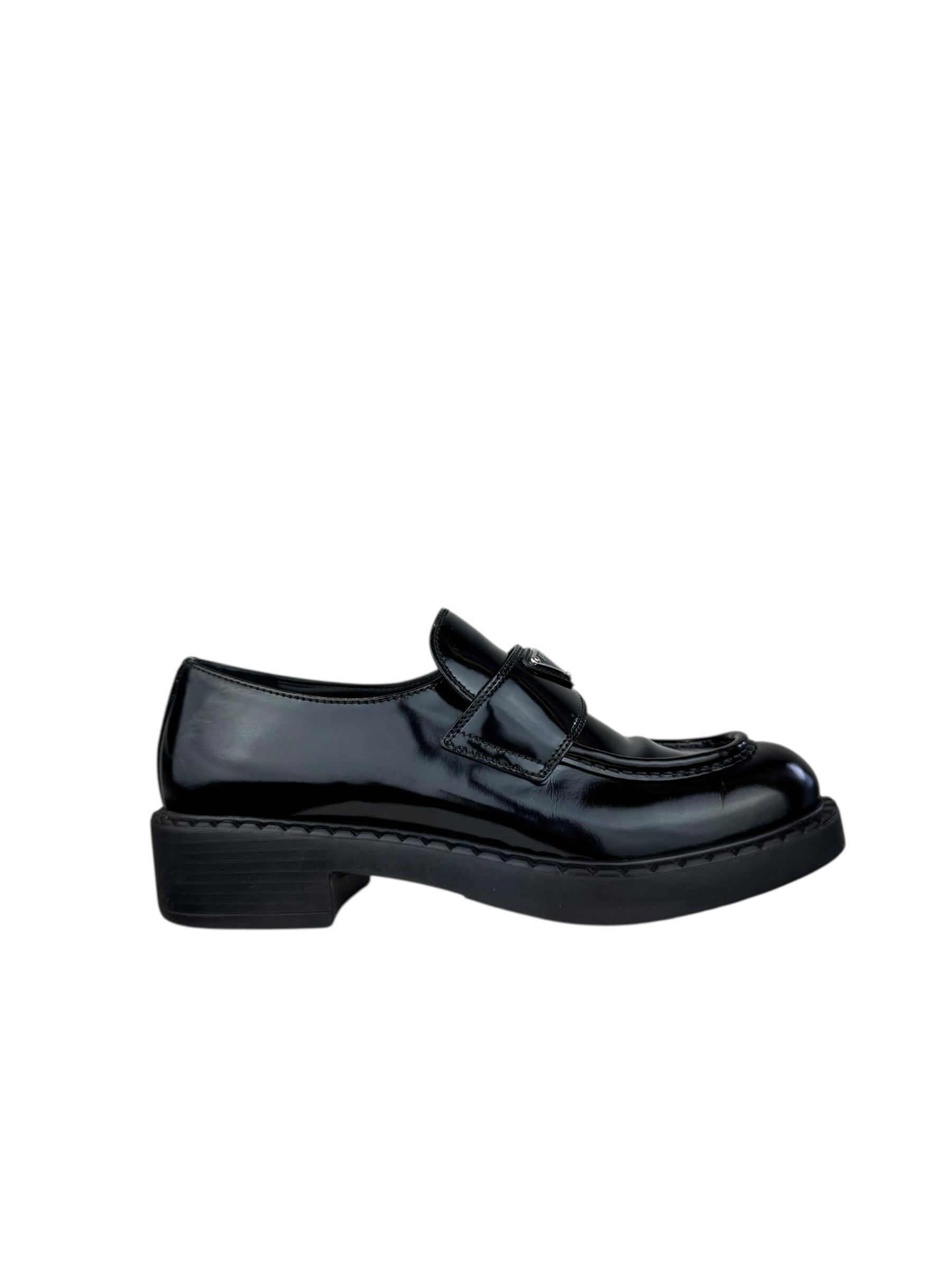 PRADA BRUSHED LEATHER LOAFERS