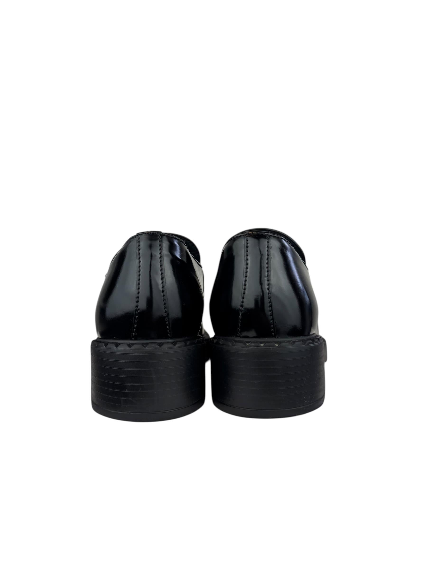 PRADA BRUSHED LEATHER LOAFERS