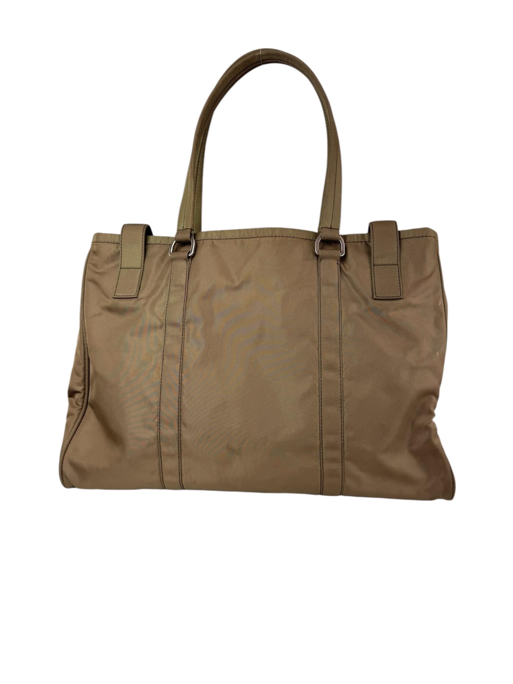 PRADA BUCKLE TESSUTO TOTE BAG