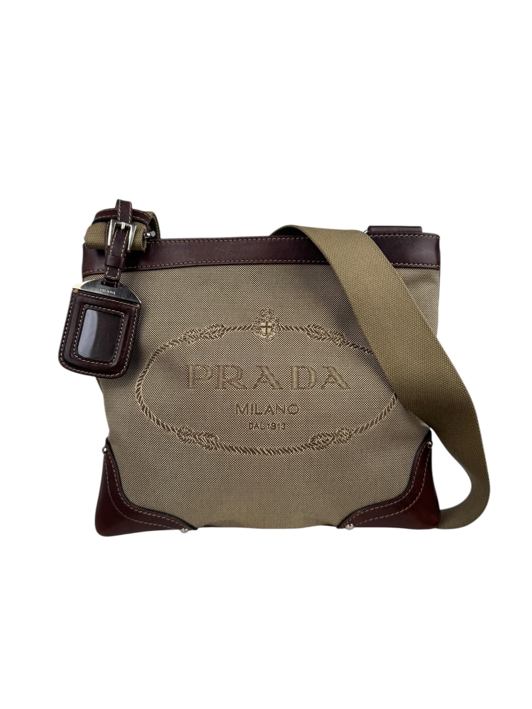 PRADA CANVAS CANAPA LOGO MESSENGER BAG
