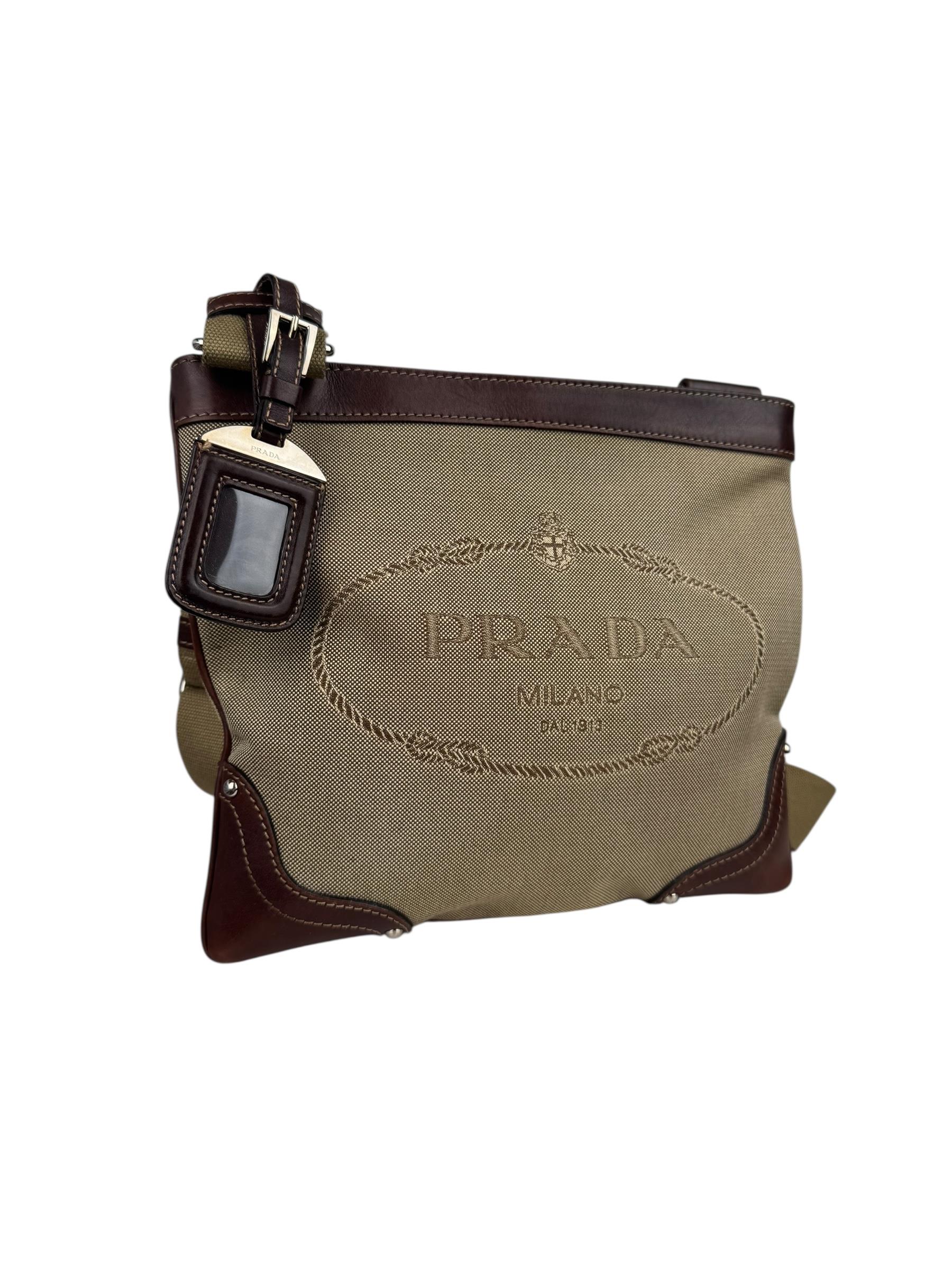PRADA CANVAS CANAPA LOGO MESSENGER BAG