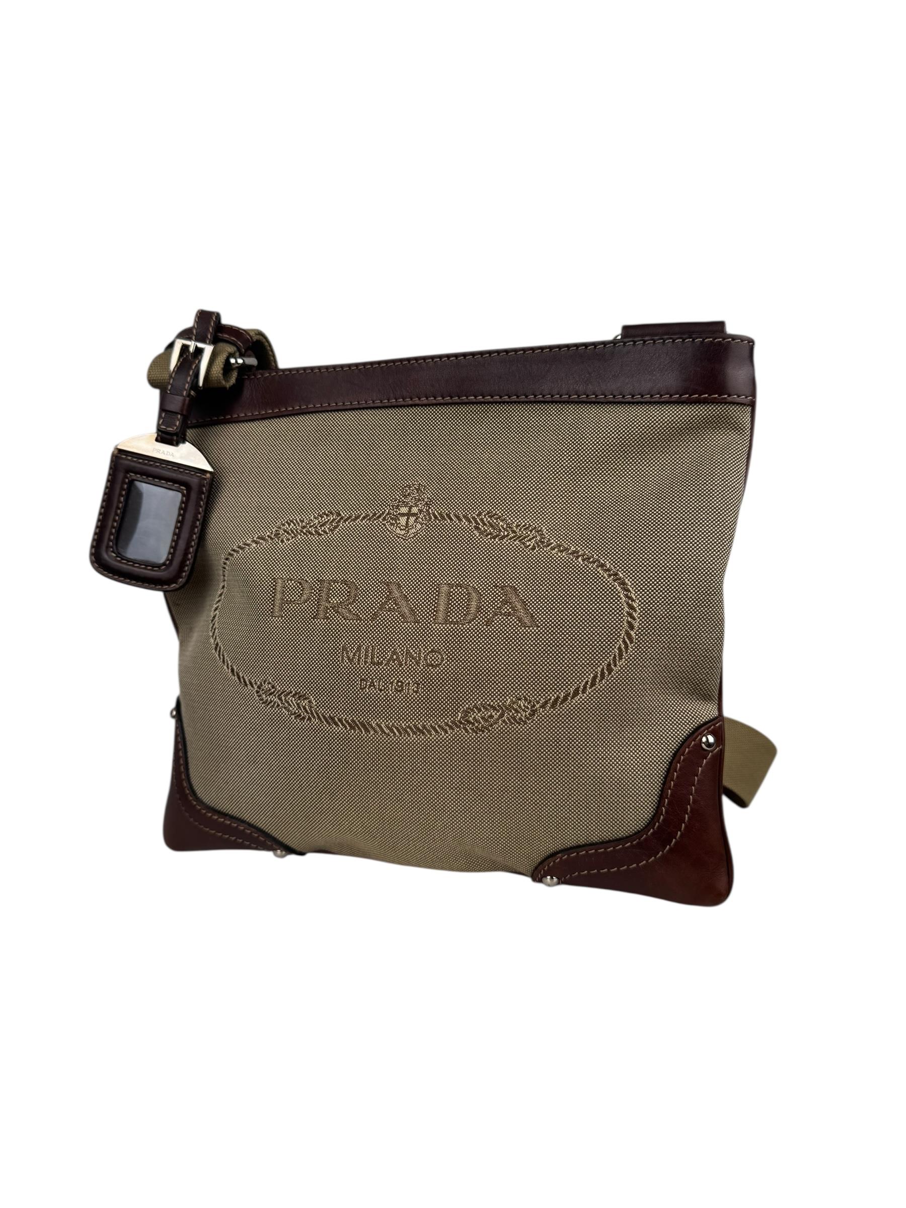 PRADA CANVAS CANAPA LOGO MESSENGER BAG