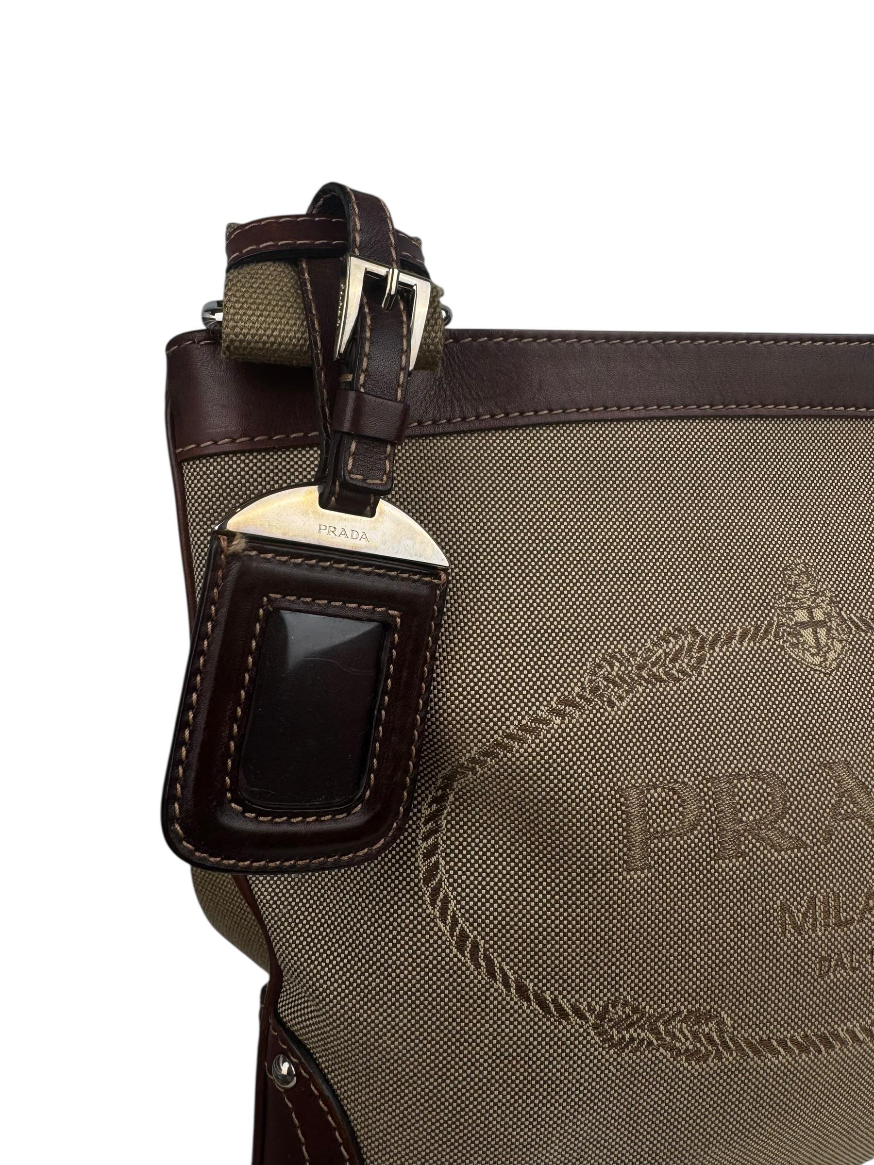 PRADA CANVAS CANAPA LOGO MESSENGER BAG