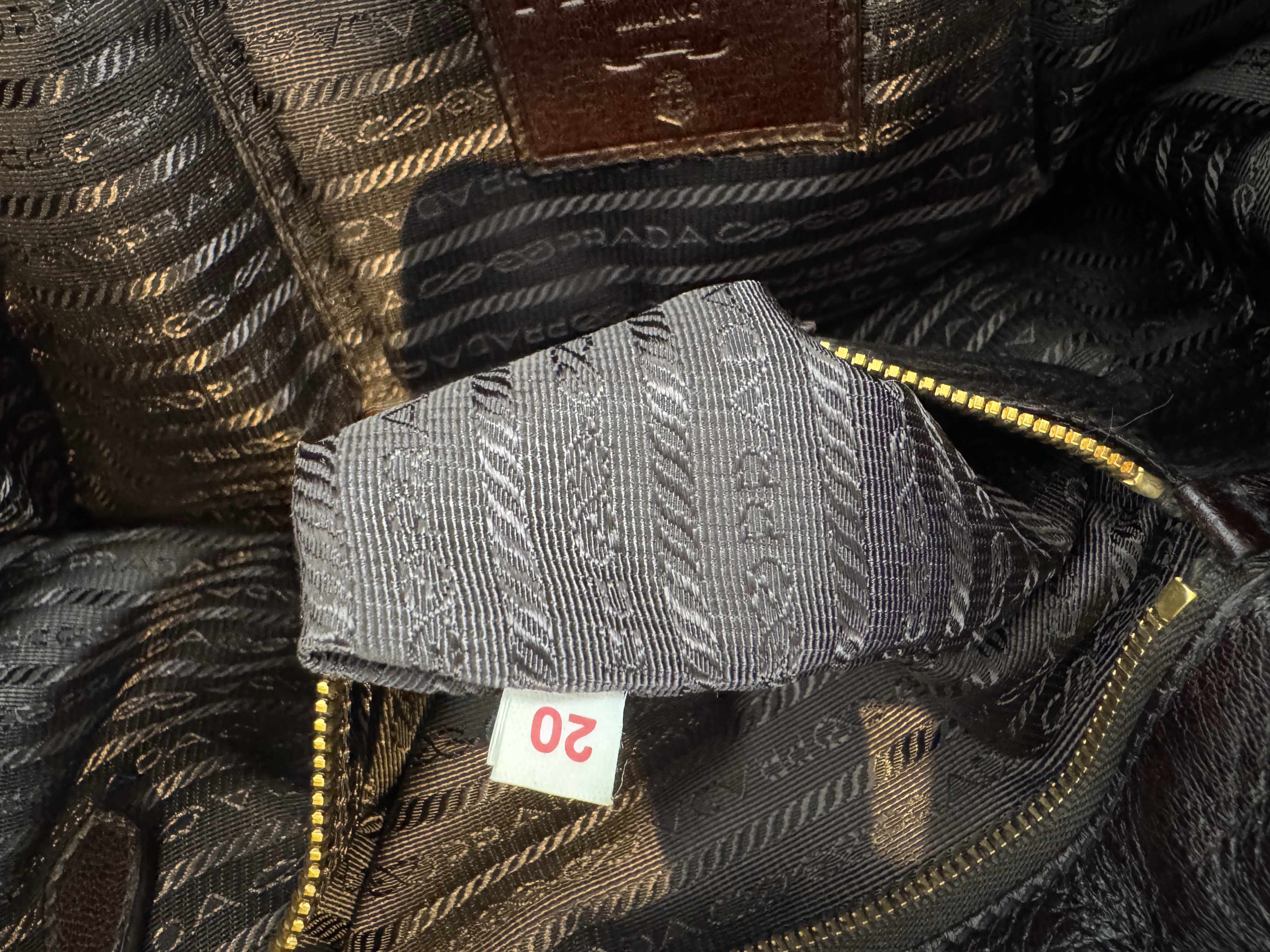 PRADA CERVO LEATHER STRAWSTRING BAG