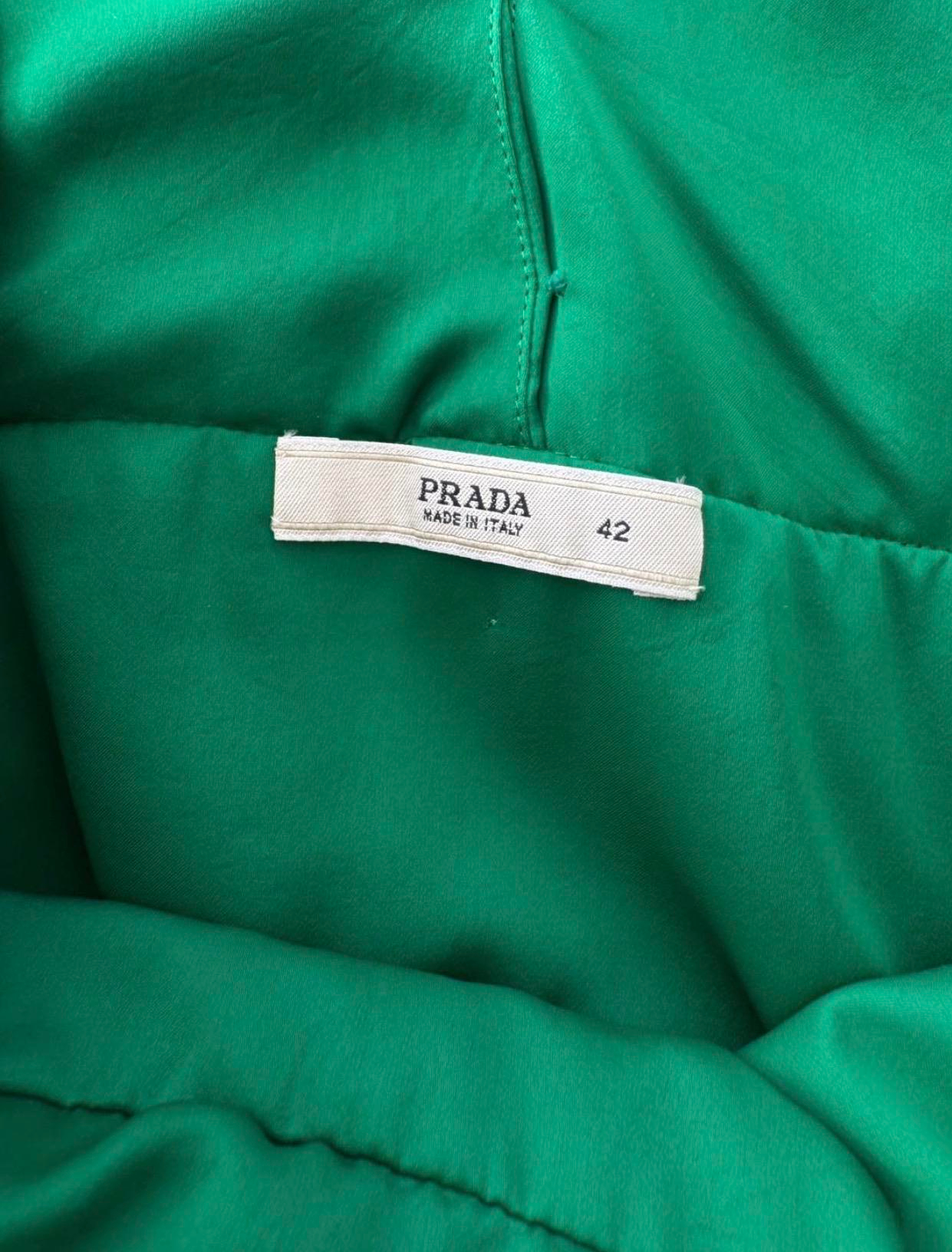 PRADA GREEN CHIFFON DRESS
