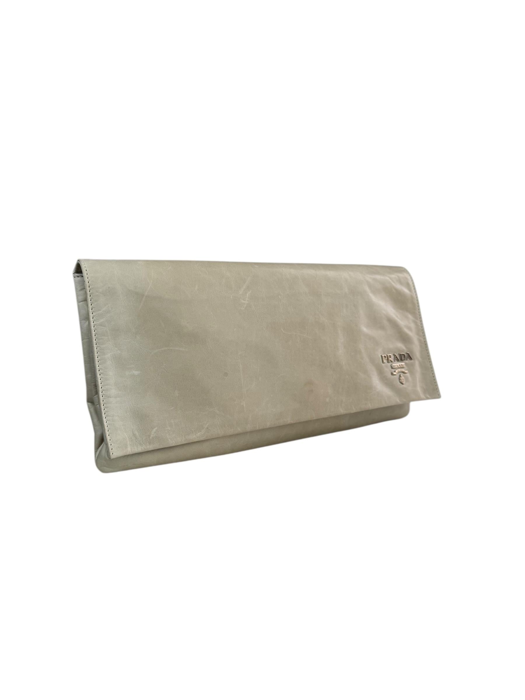 PRADA IVORY CLUTCH BAG