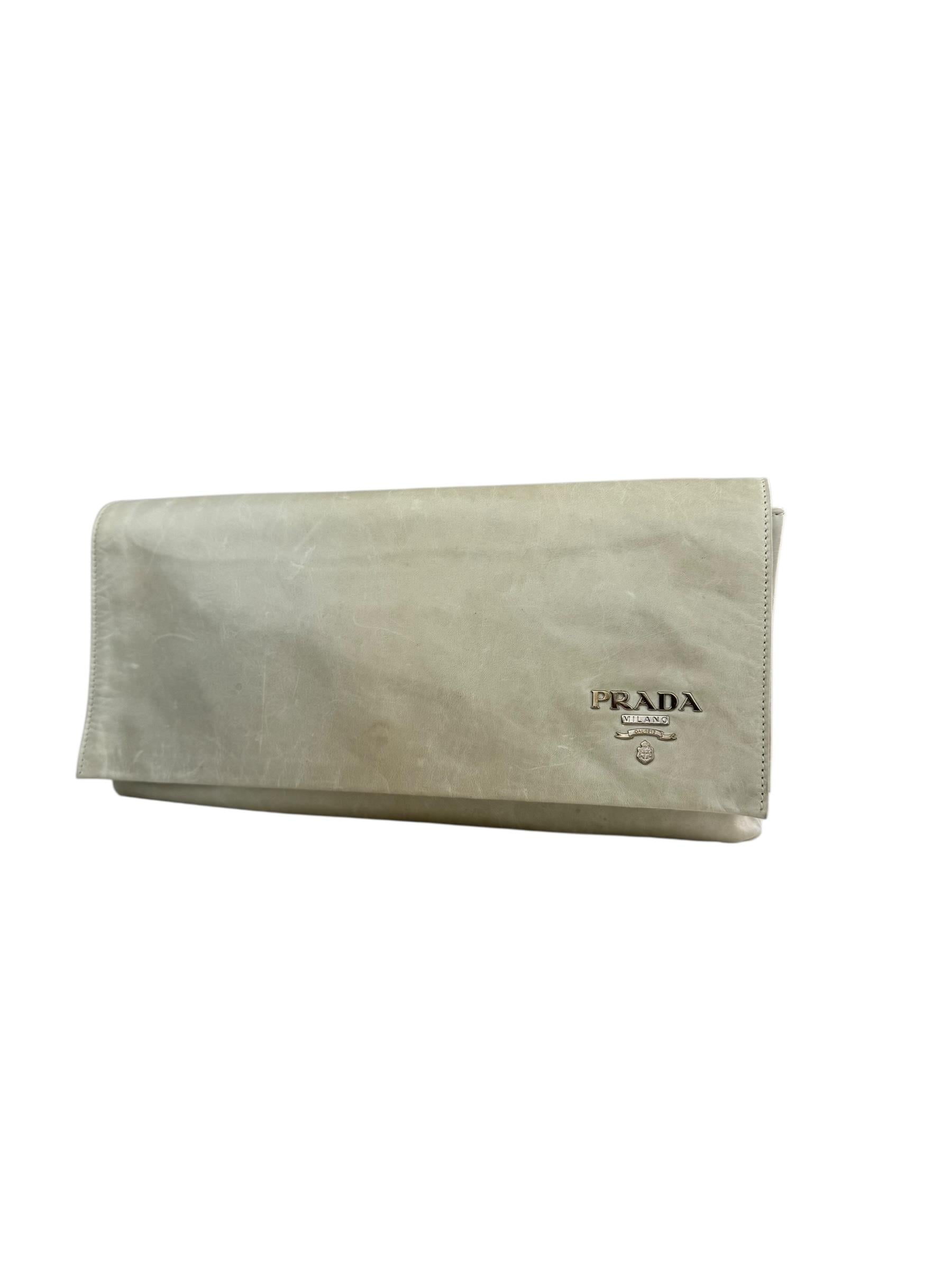 PRADA IVORY CLUTCH BAG