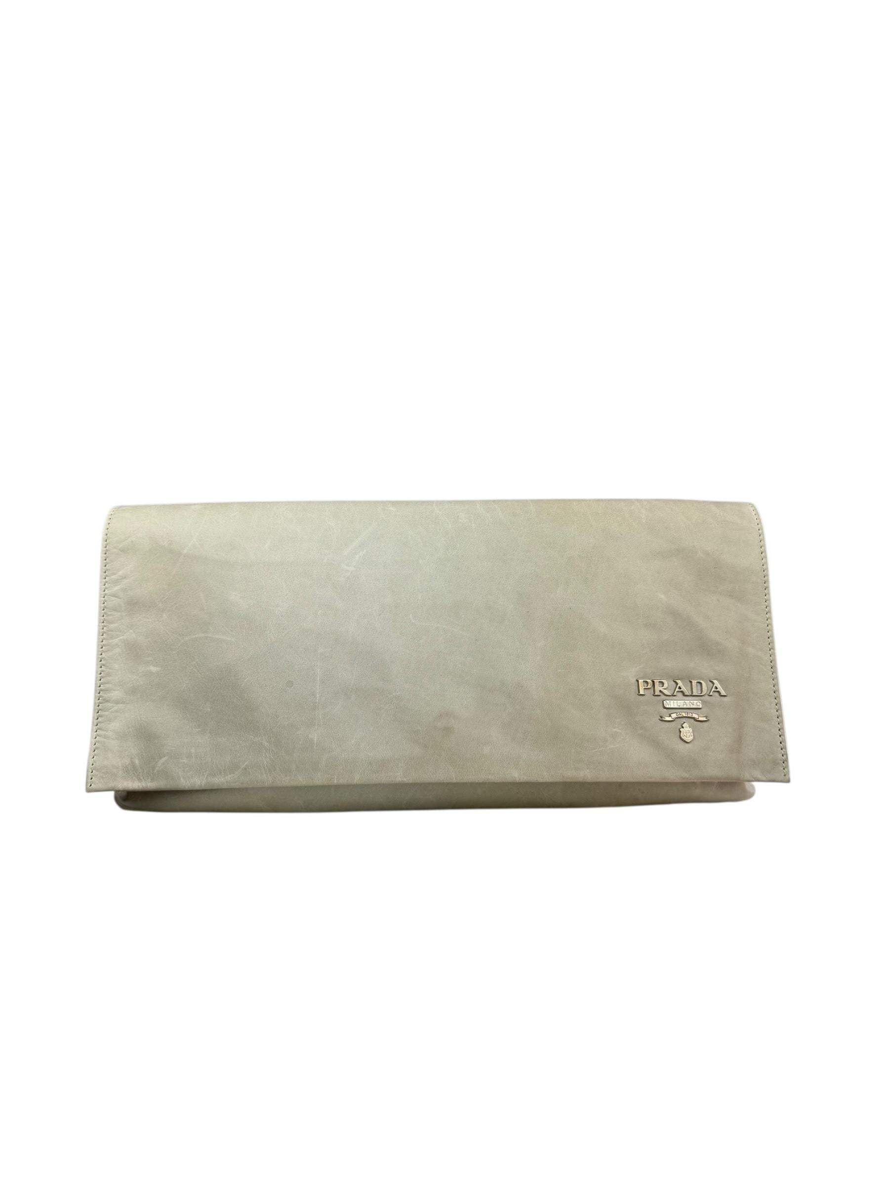 PRADA IVORY CLUTCH BAG