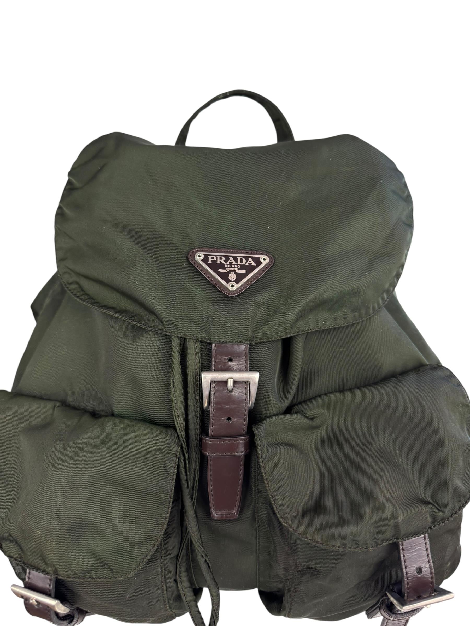 PRADA KHAKI NYLON BAG