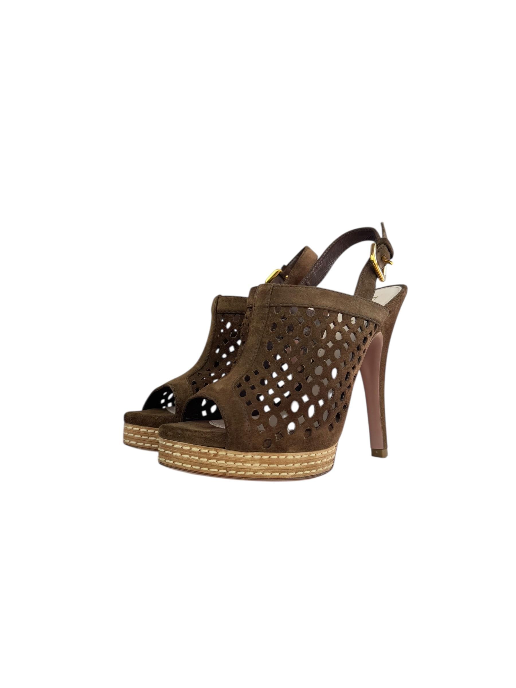 PRADA KHAKI SUEDE HEELS