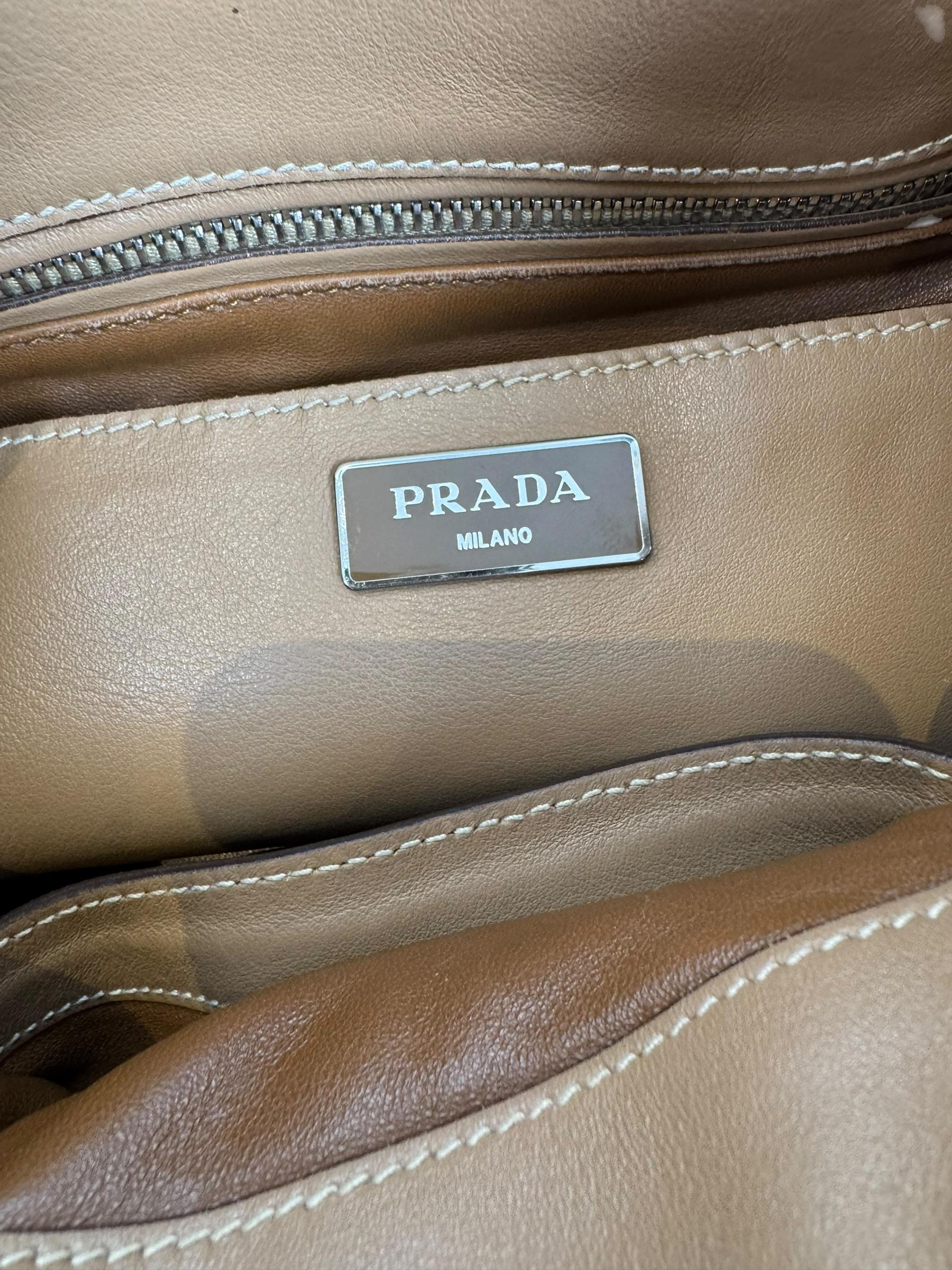 PRADA LEATHER BUCKET BAG