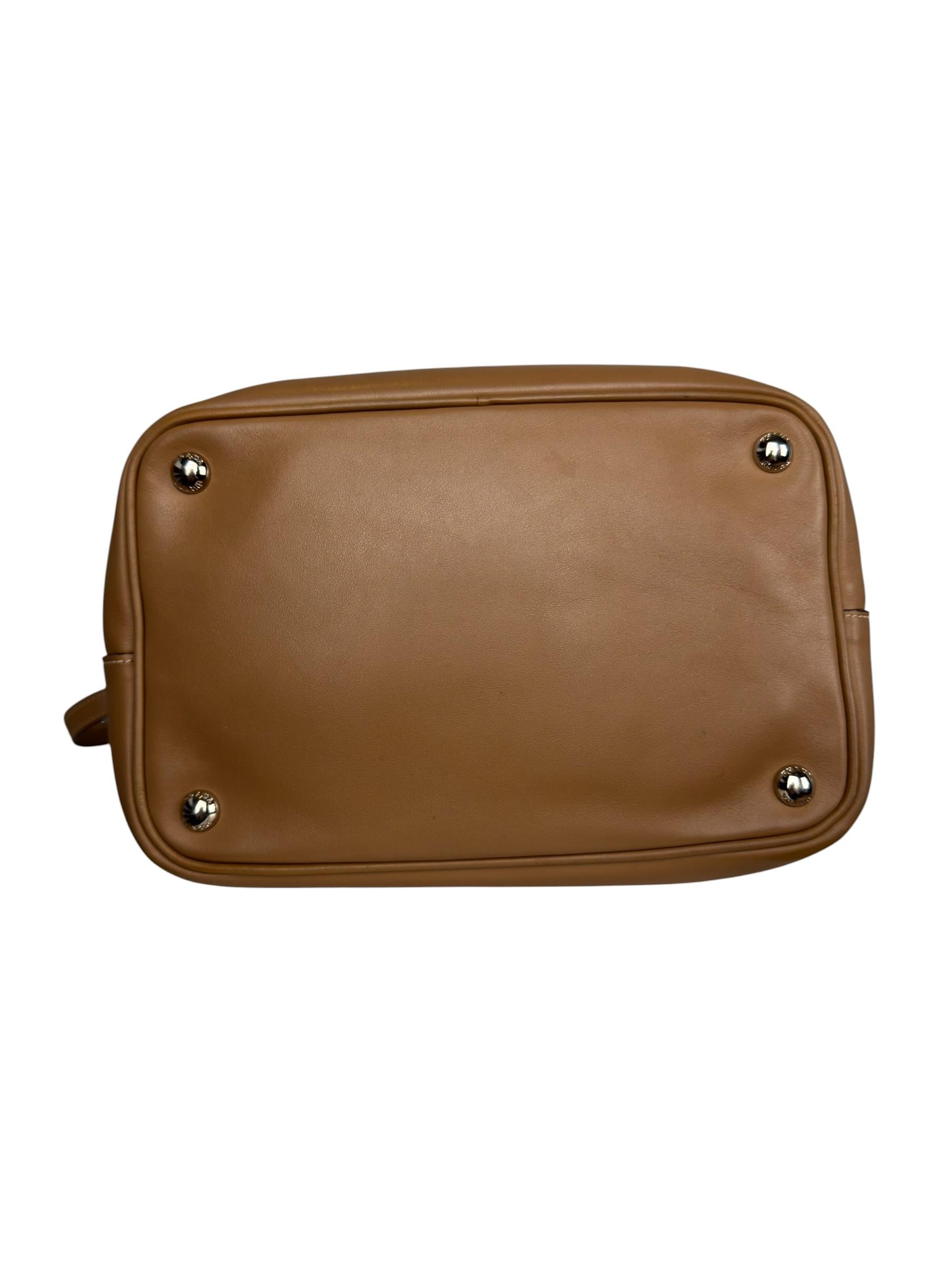 PRADA LEATHER BUCKET BAG