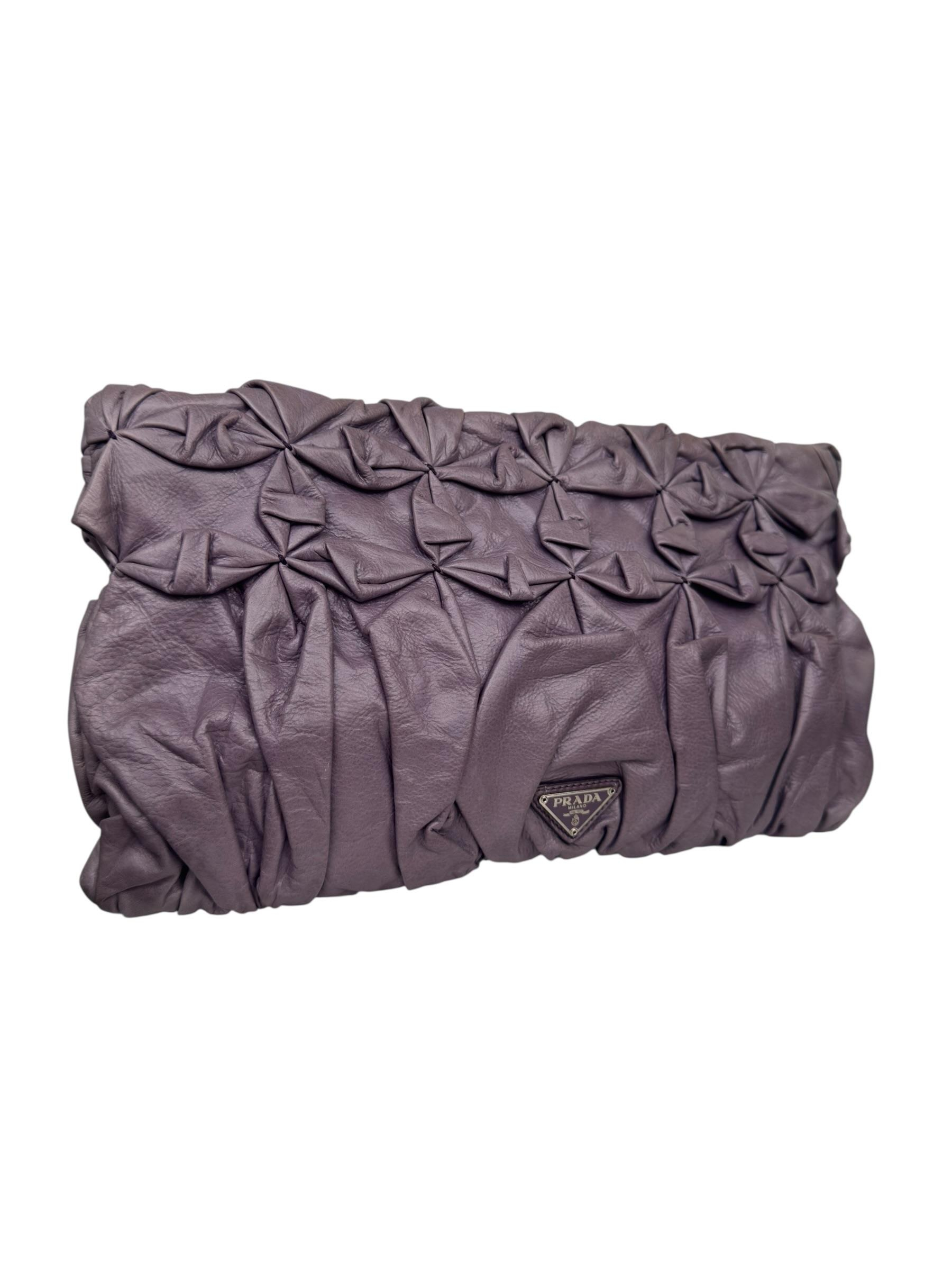 PRADA LILAC ORIGAMI CLUTCH BAG