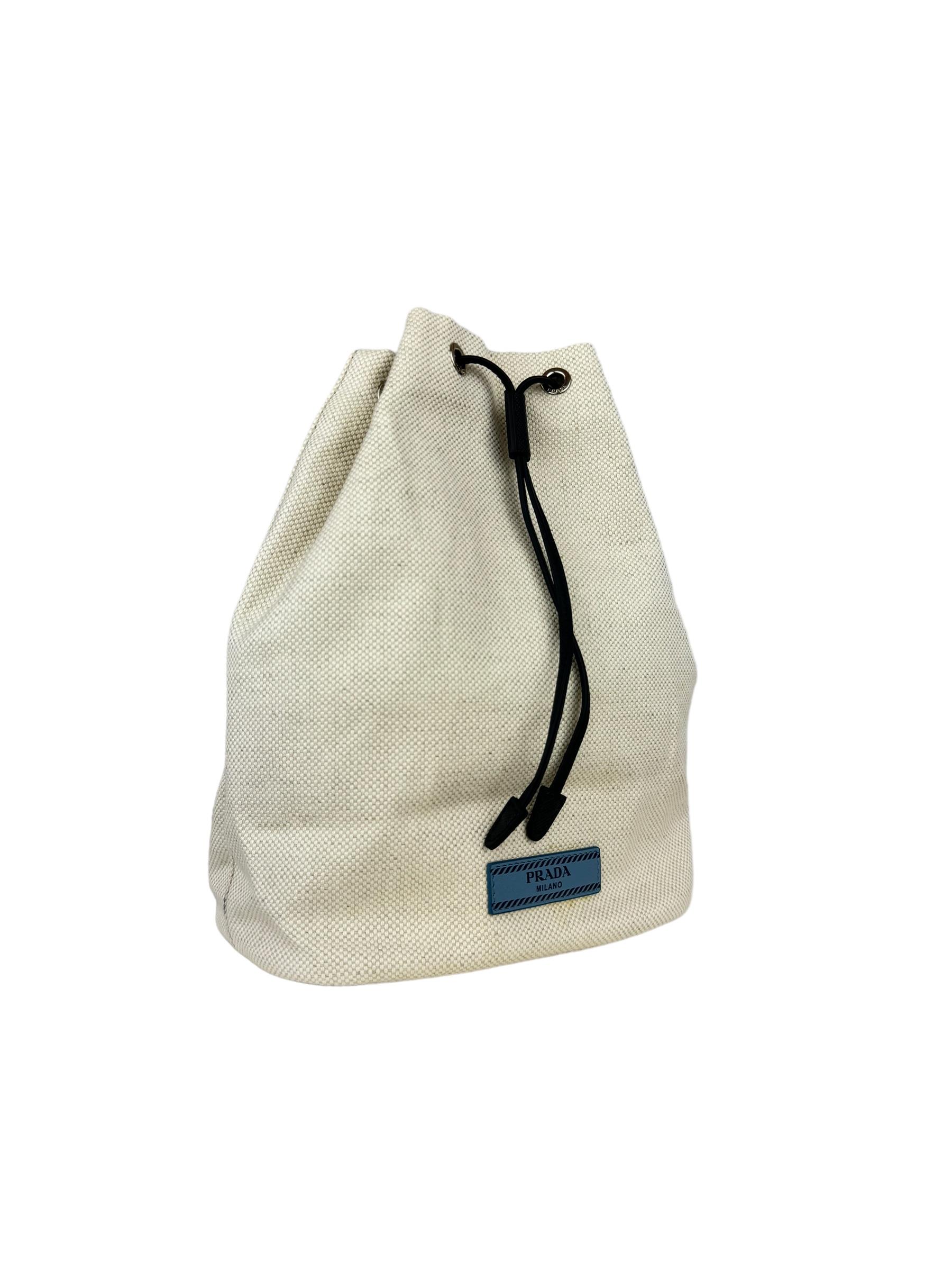 PRADA LINEN BUCKET POUCH
