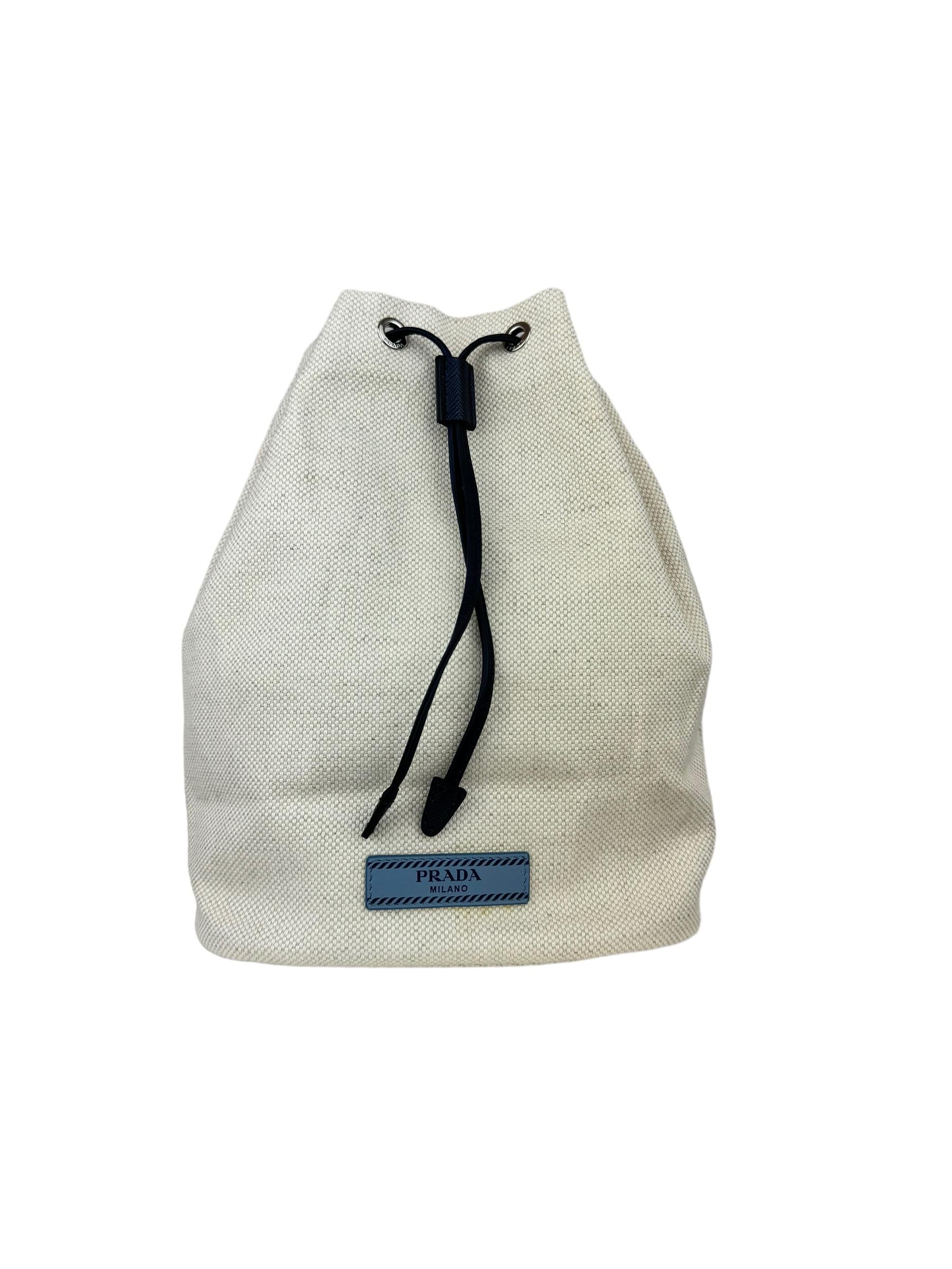 PRADA LINEN BUCKET POUCH