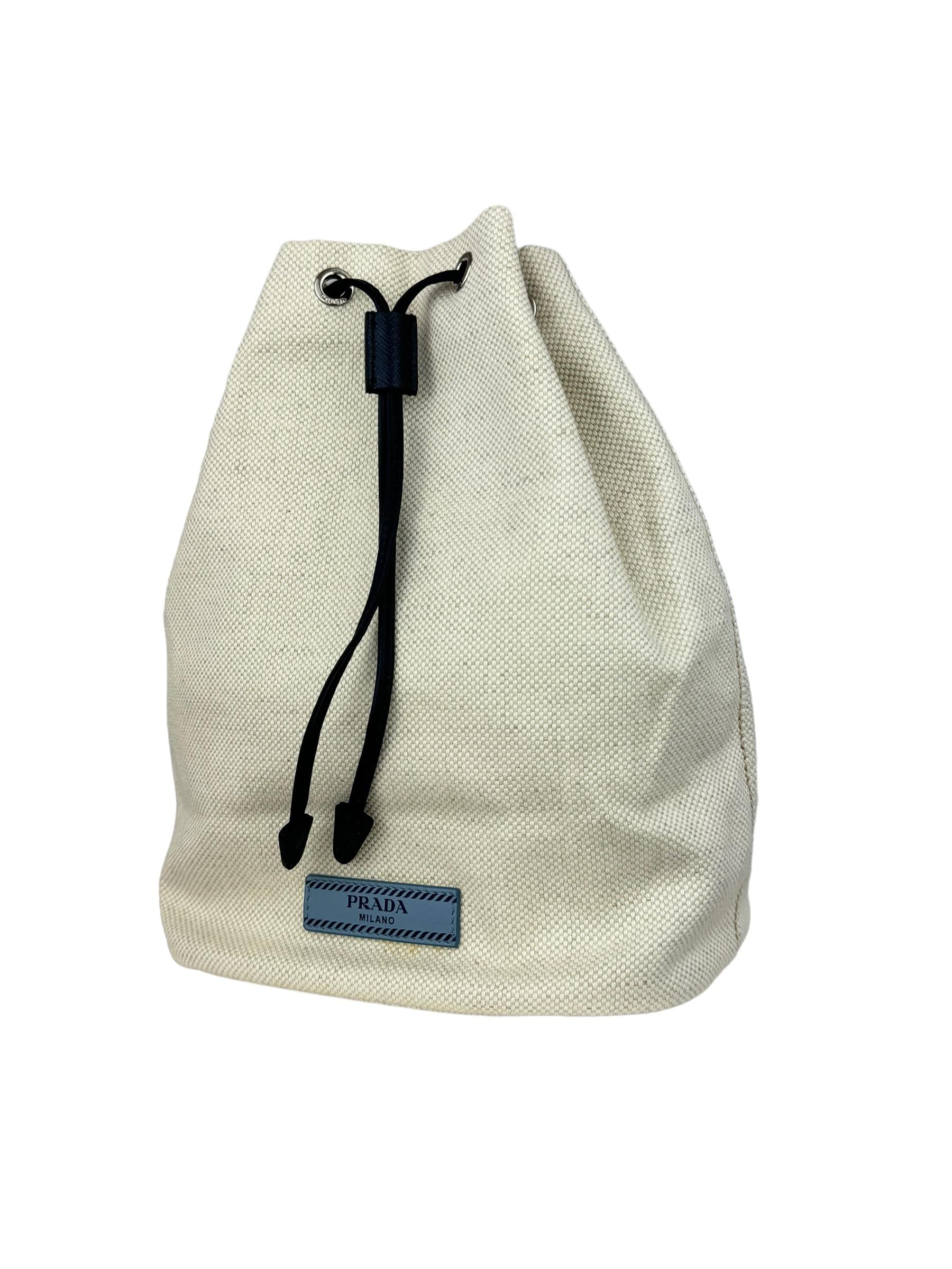 PRADA LINEN BUCKET POUCH