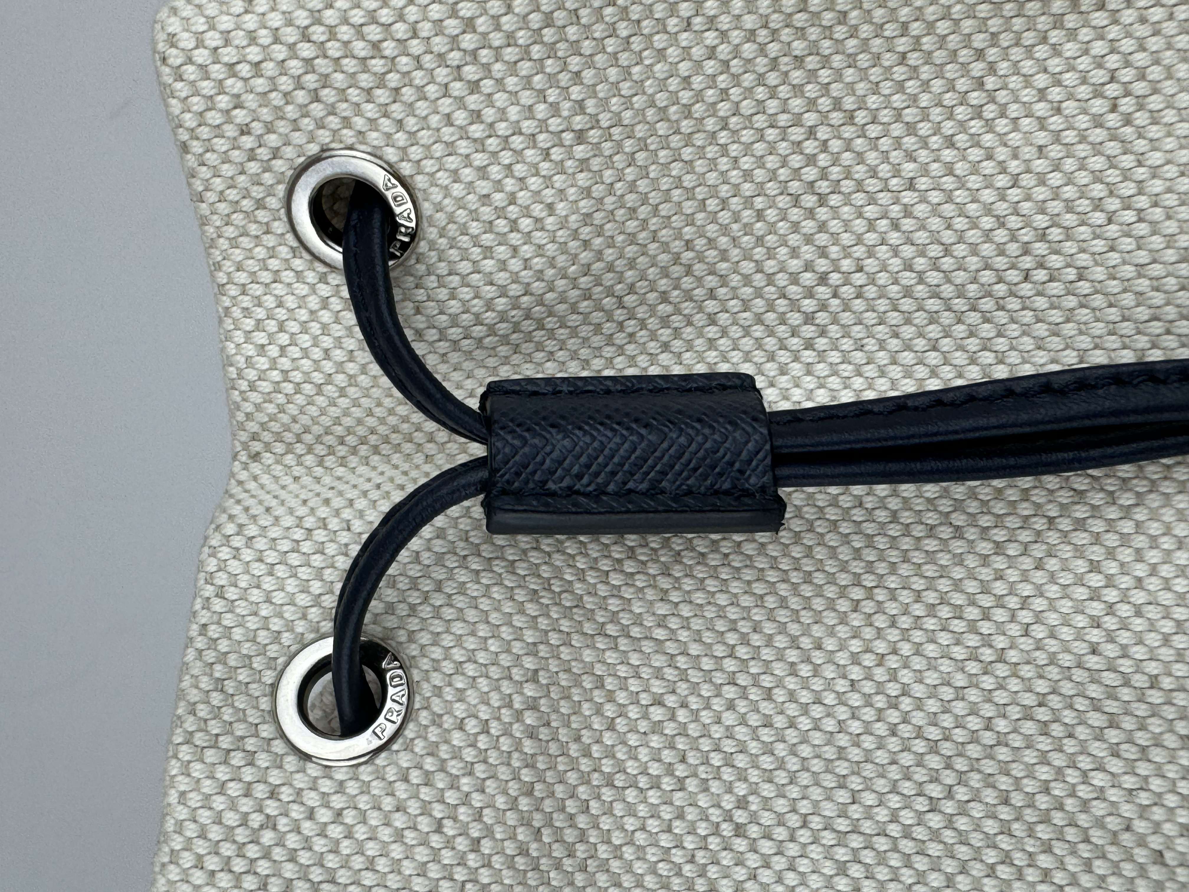 PRADA LINEN BUCKET POUCH