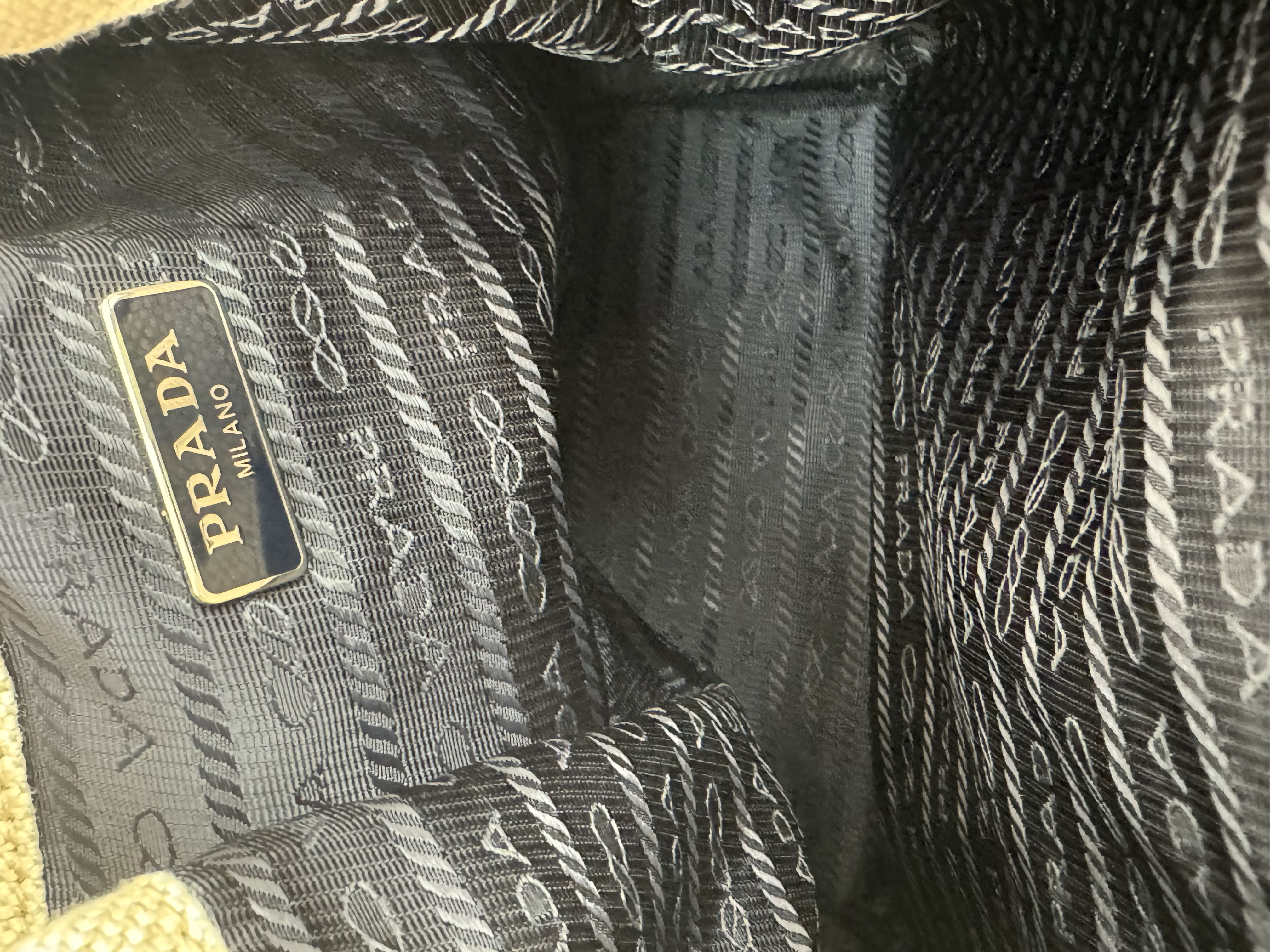 PRADA LINEN BUCKET POUCH