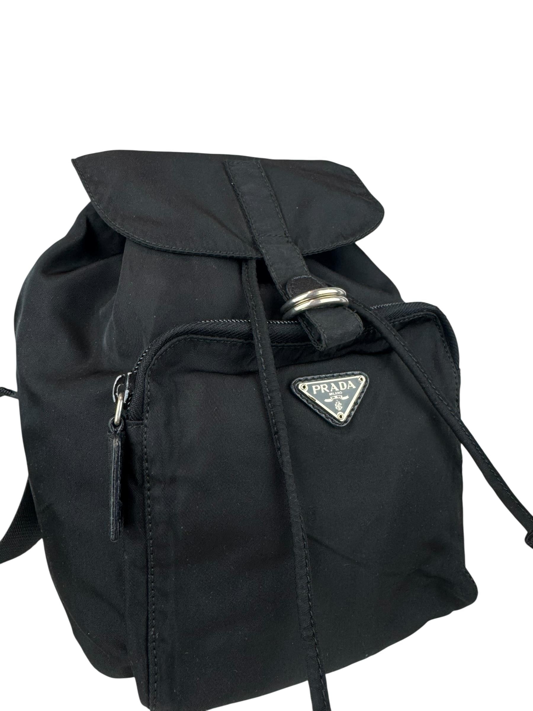 PRADA MINI BLACK NYLON BACKPACK 
