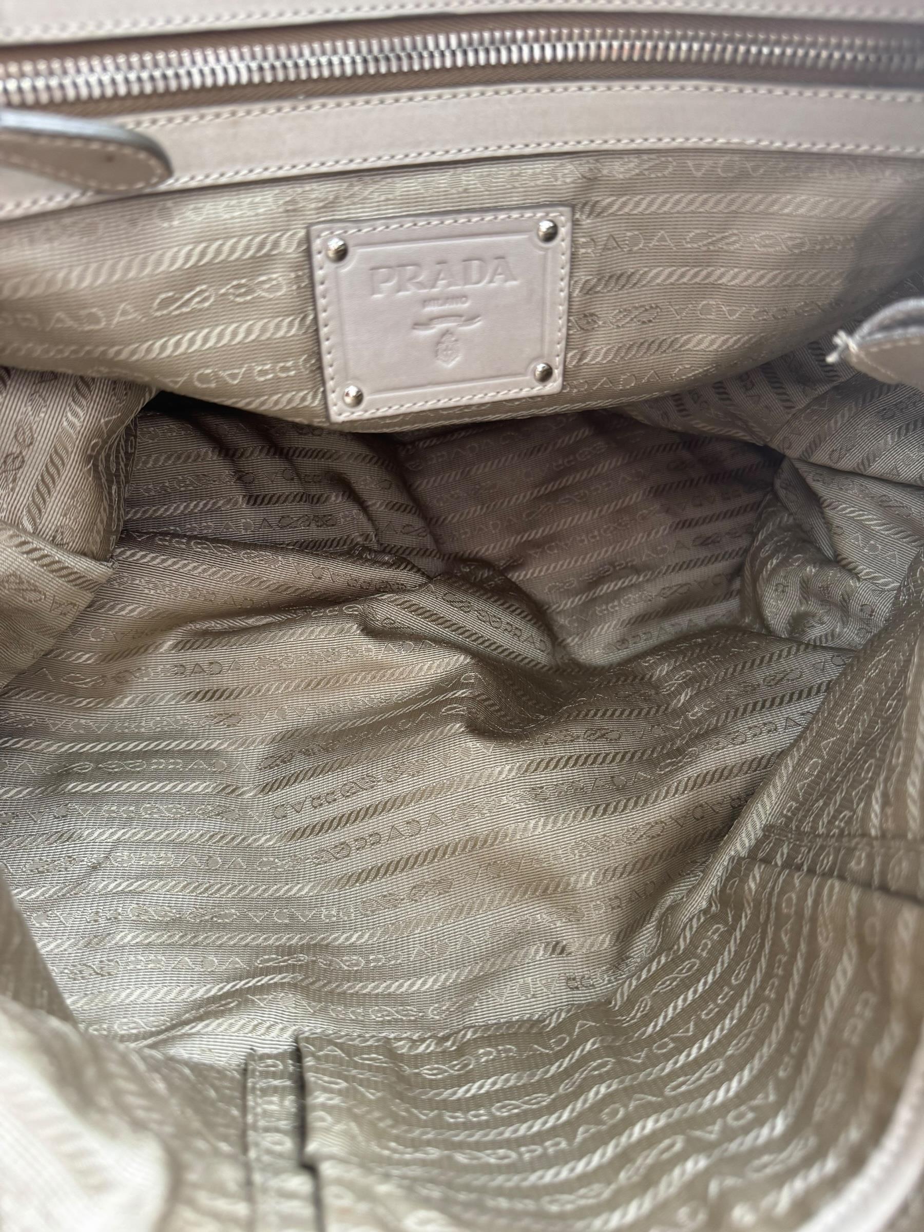 PRADA NAPPA BIANCO TOTE BAG