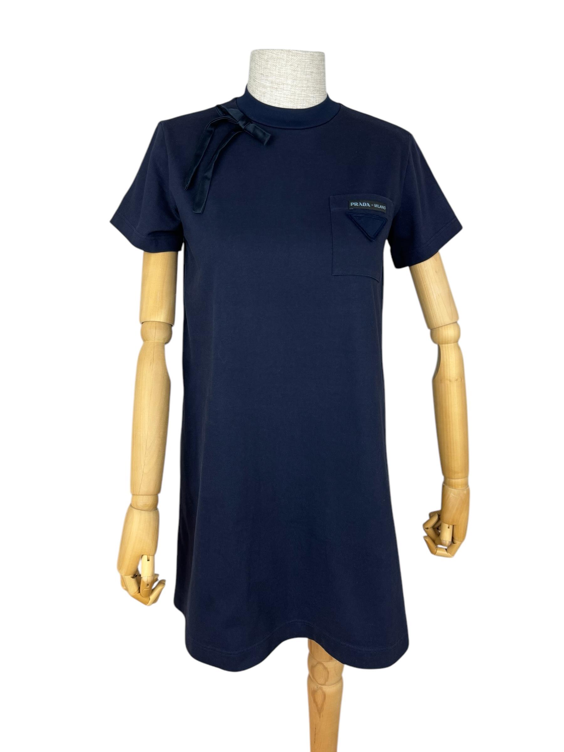 PRADA NAVY RIBBON DRESS
