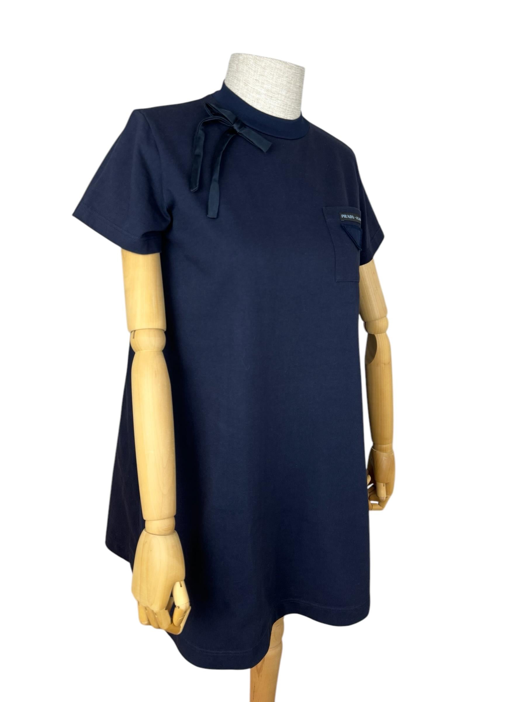 PRADA NAVY RIBBON DRESS