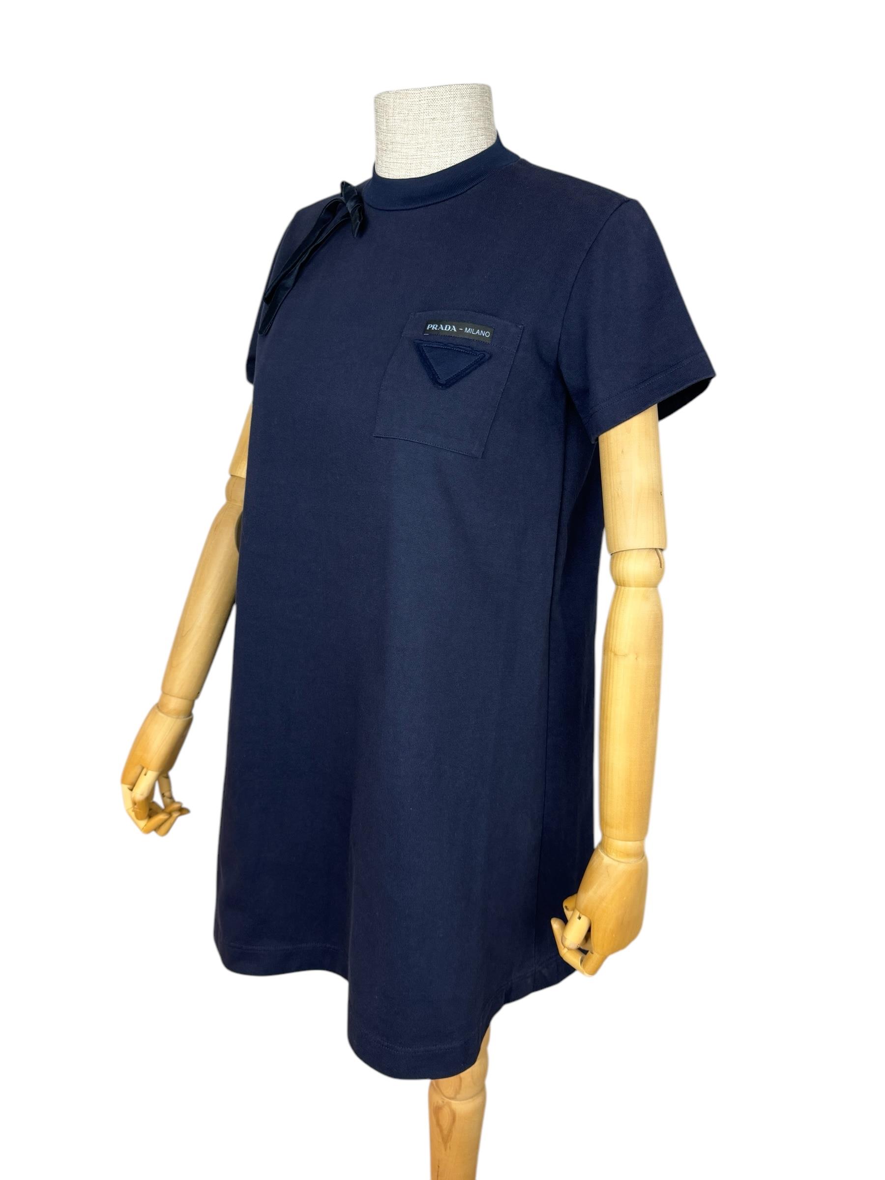 PRADA NAVY RIBBON DRESS