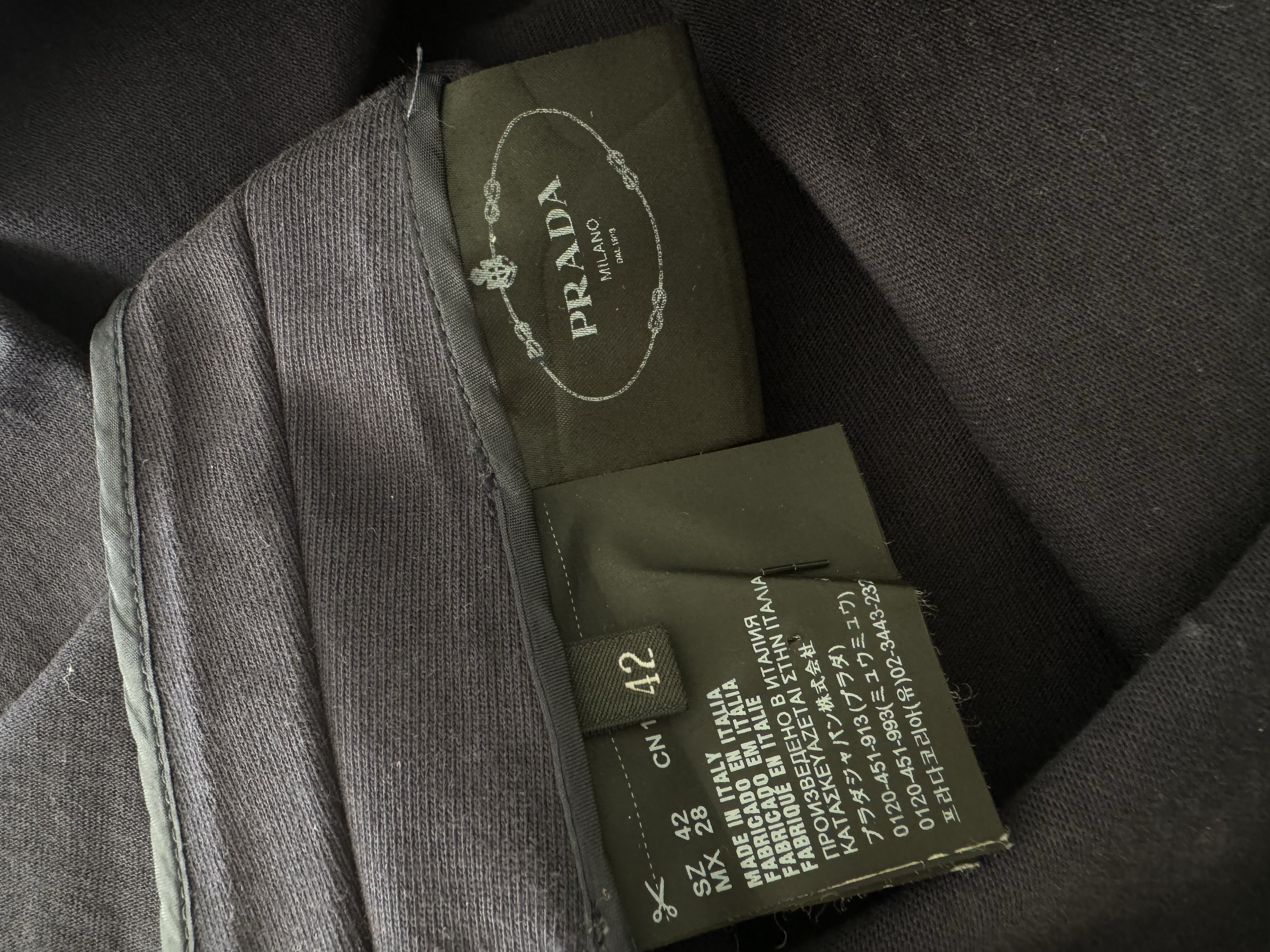 PRADA NAVY RIBBON DRESS