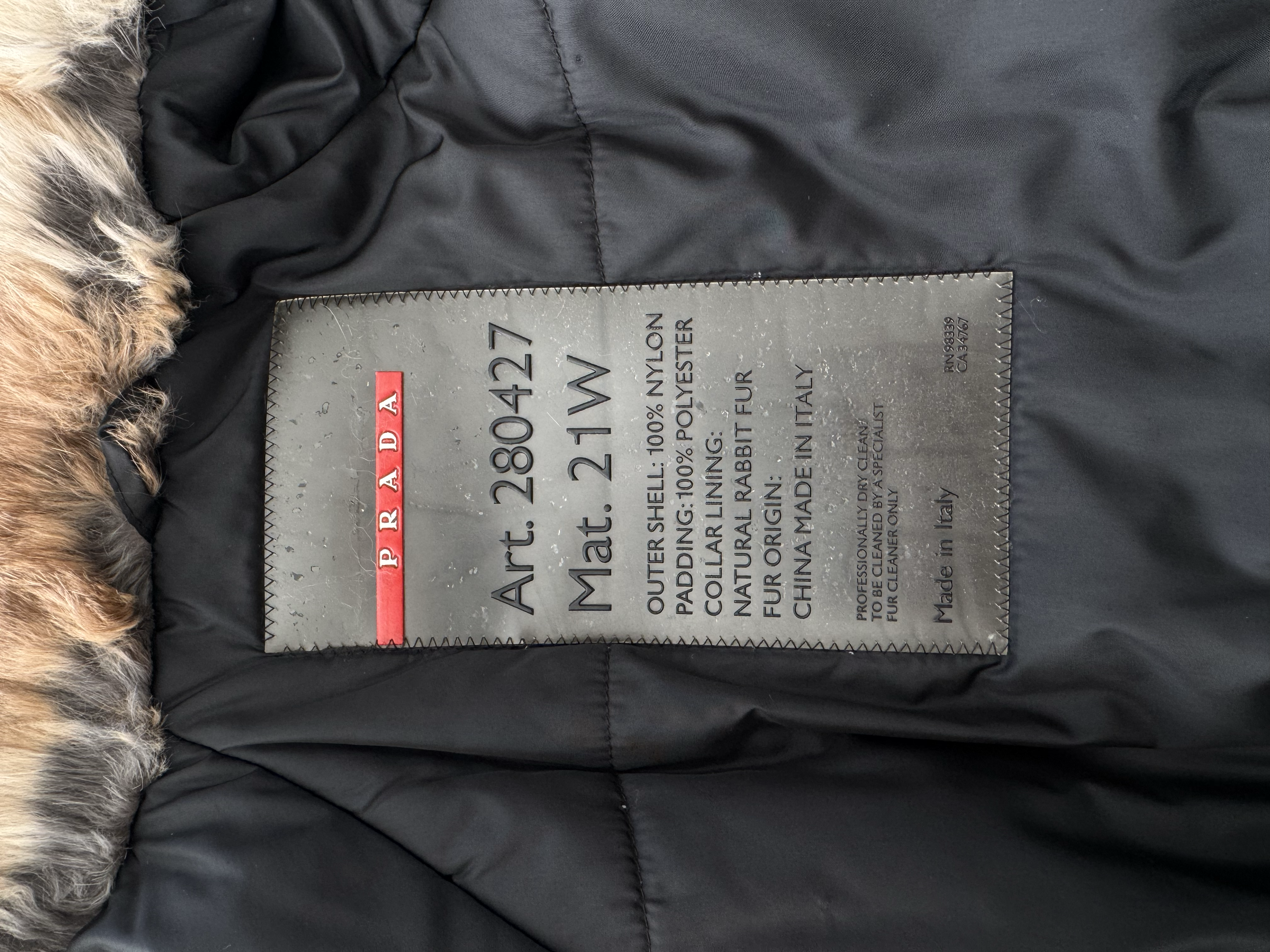 PRADA NYLYON FUR PUFFER JACKET