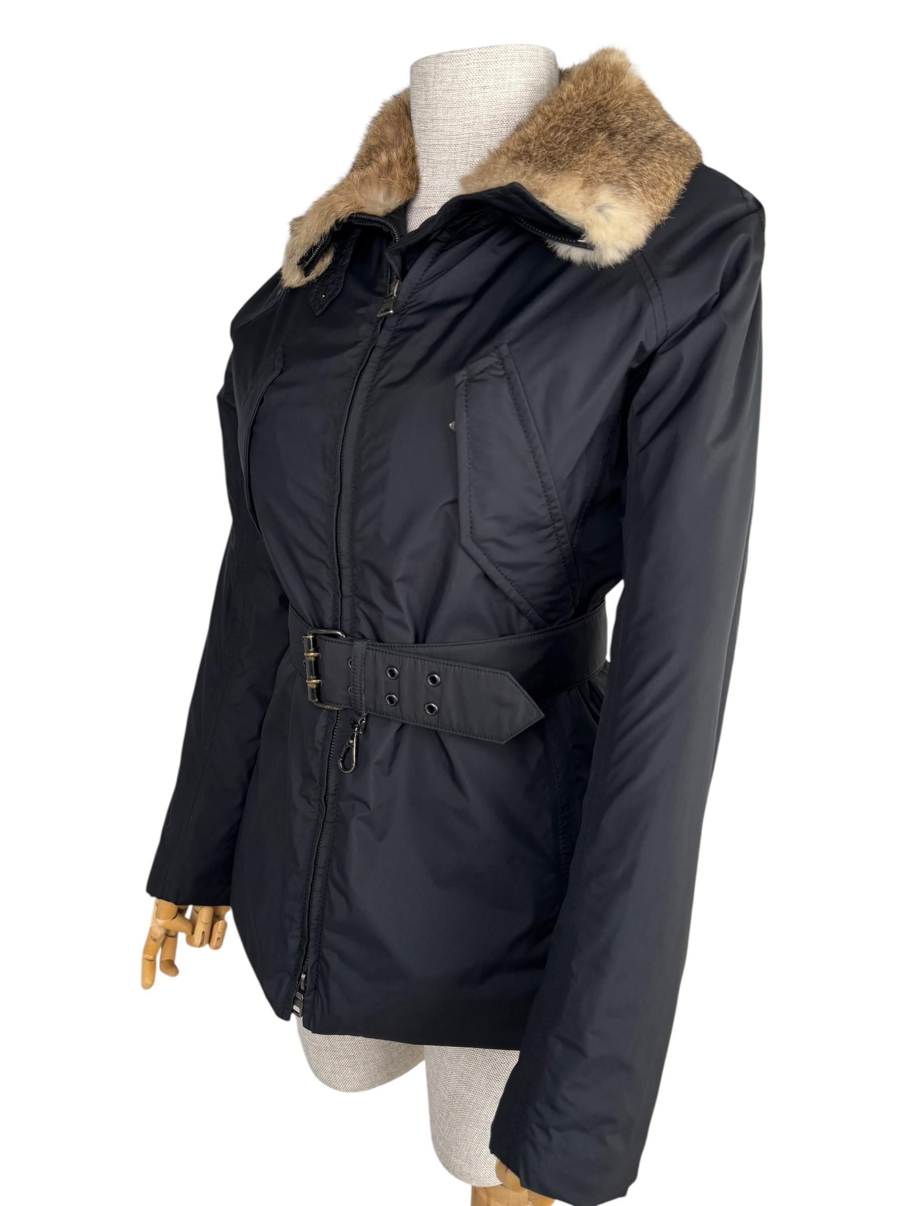 PRADA NYLYON FUR PUFFER JACKET