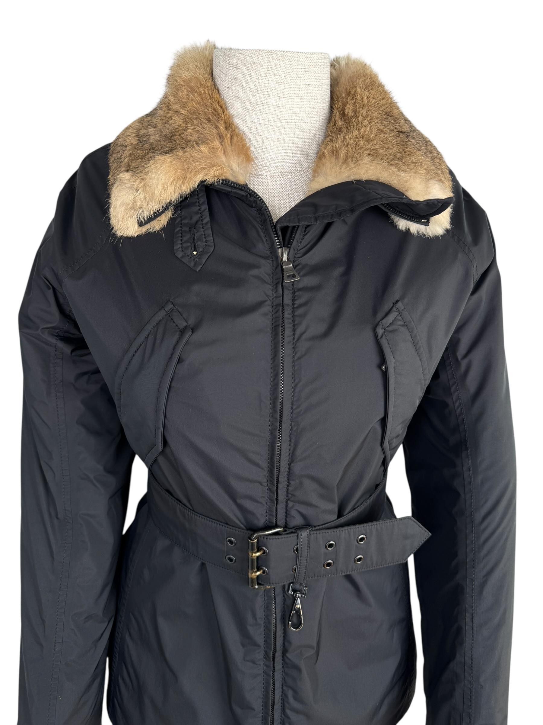 PRADA NYLYON FUR PUFFER JACKET