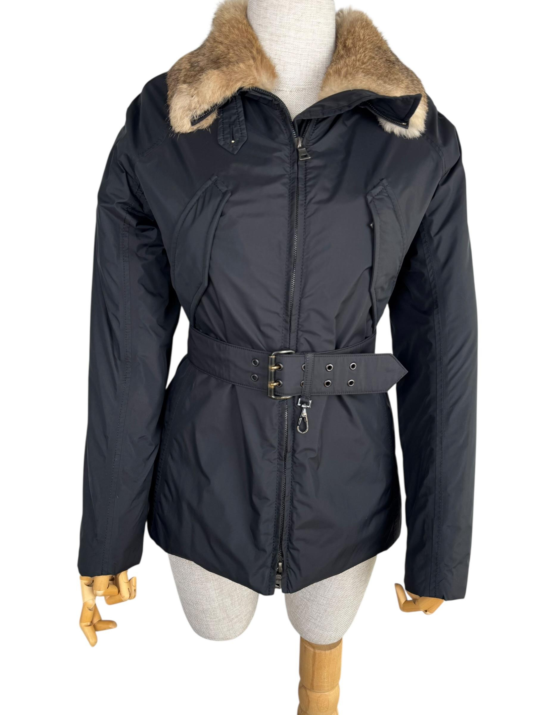 PRADA NYLYON FUR PUFFER JACKET