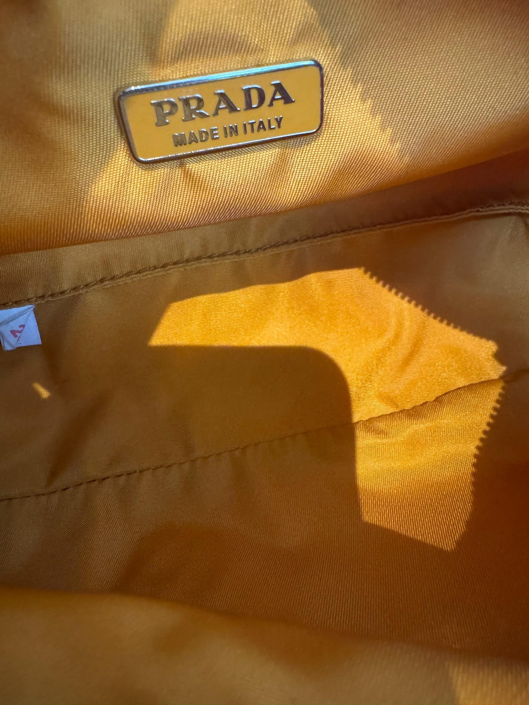 PRADA ORANGE NYLON SHOULDER BAG 