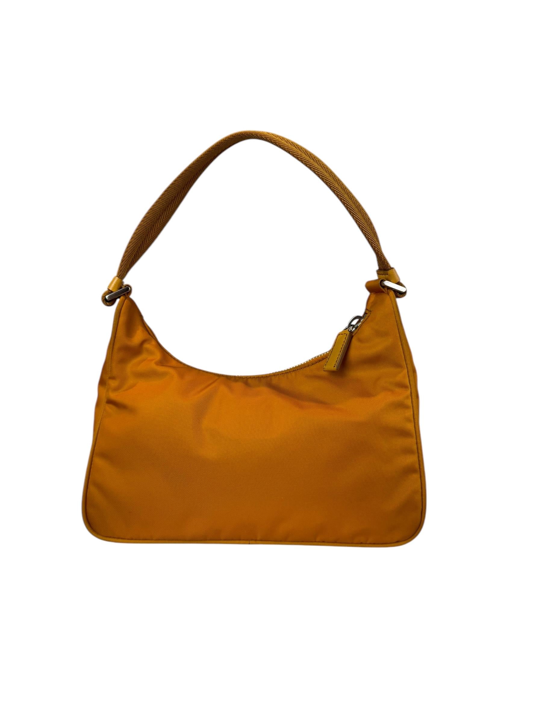 PRADA ORANGE NYLON SHOULDER BAG 