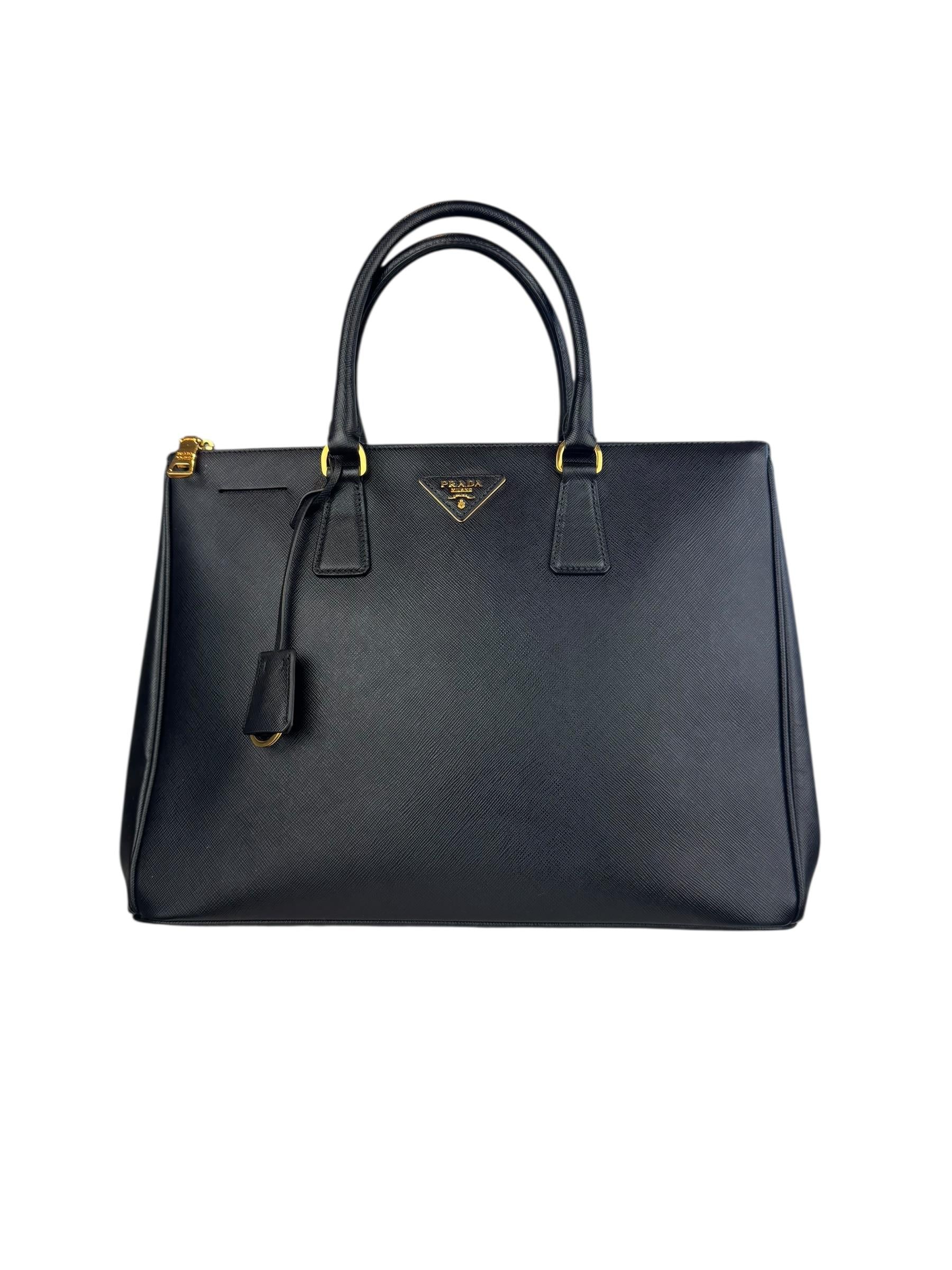 PRADA SAFFIANO GALLERIA DOUBLE ZIP BAG