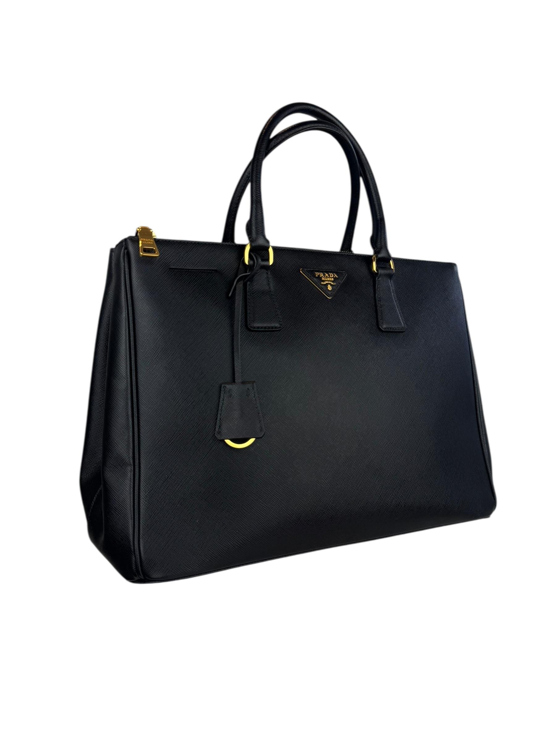 PRADA SAFFIANO GALLERIA DOUBLE ZIP BAG