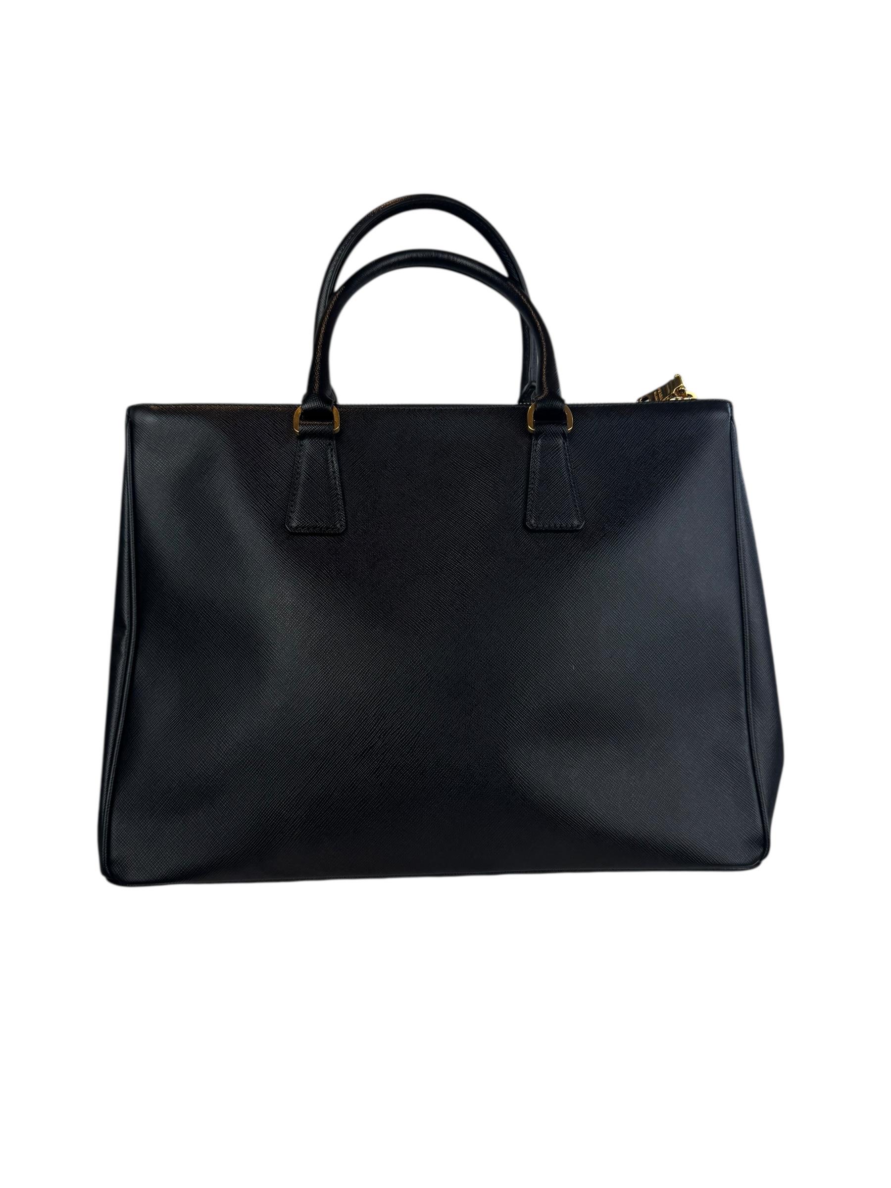 PRADA SAFFIANO GALLERIA DOUBLE ZIP BAG