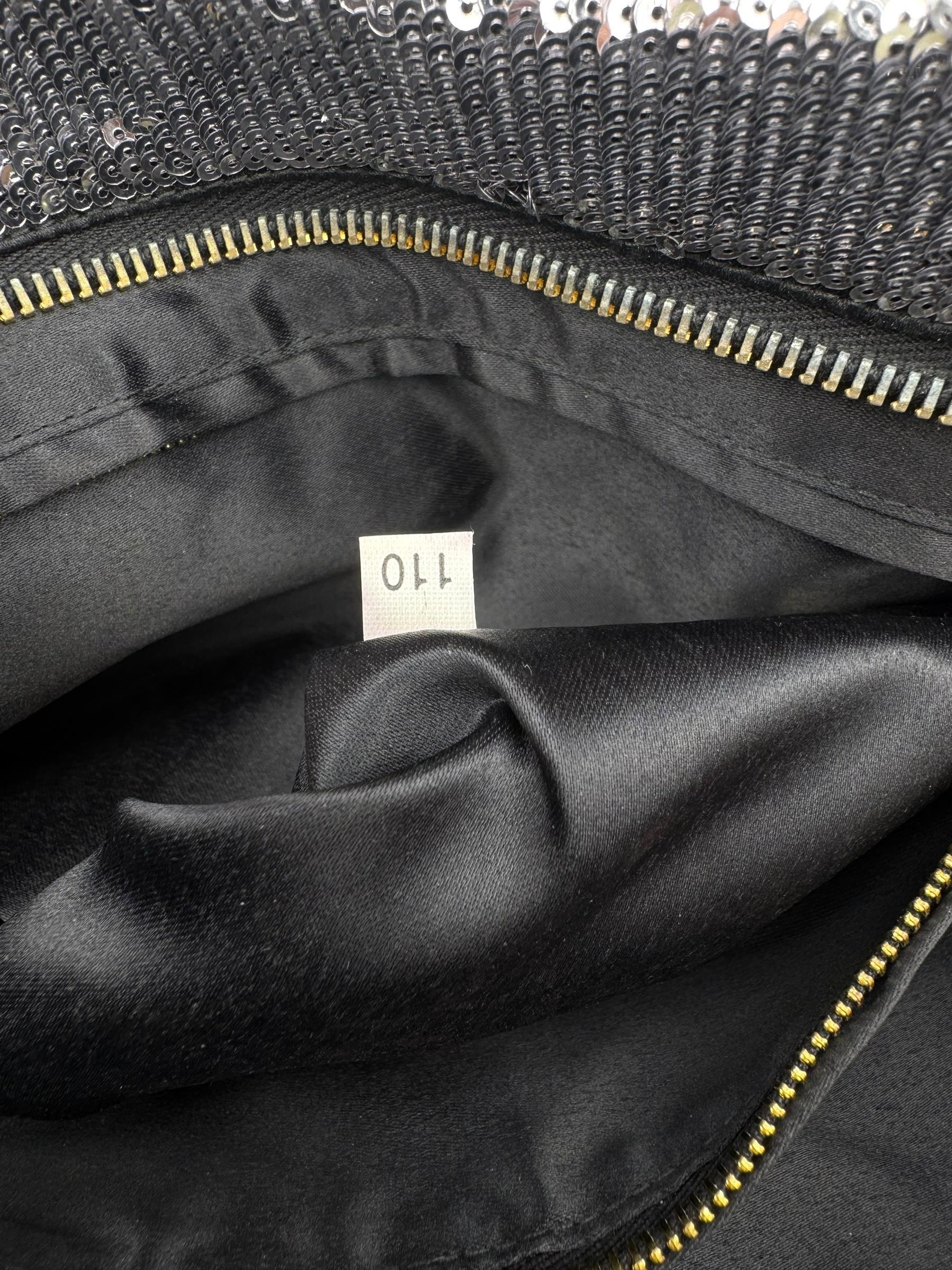 PRADA SILVER BLACK SEQUIN CLUTCH BAG