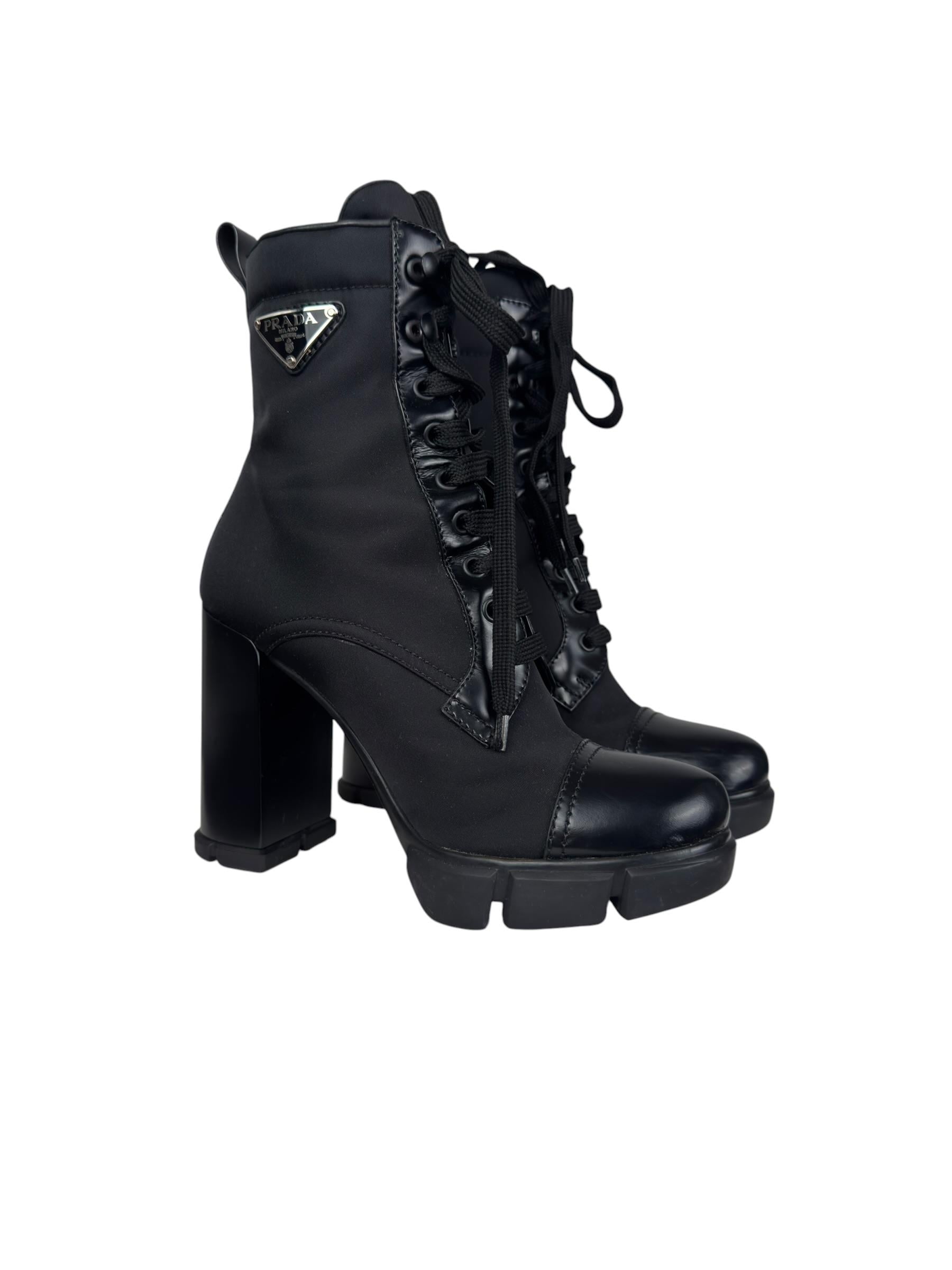 PRADA TRIANGLE LOGO BOOTS