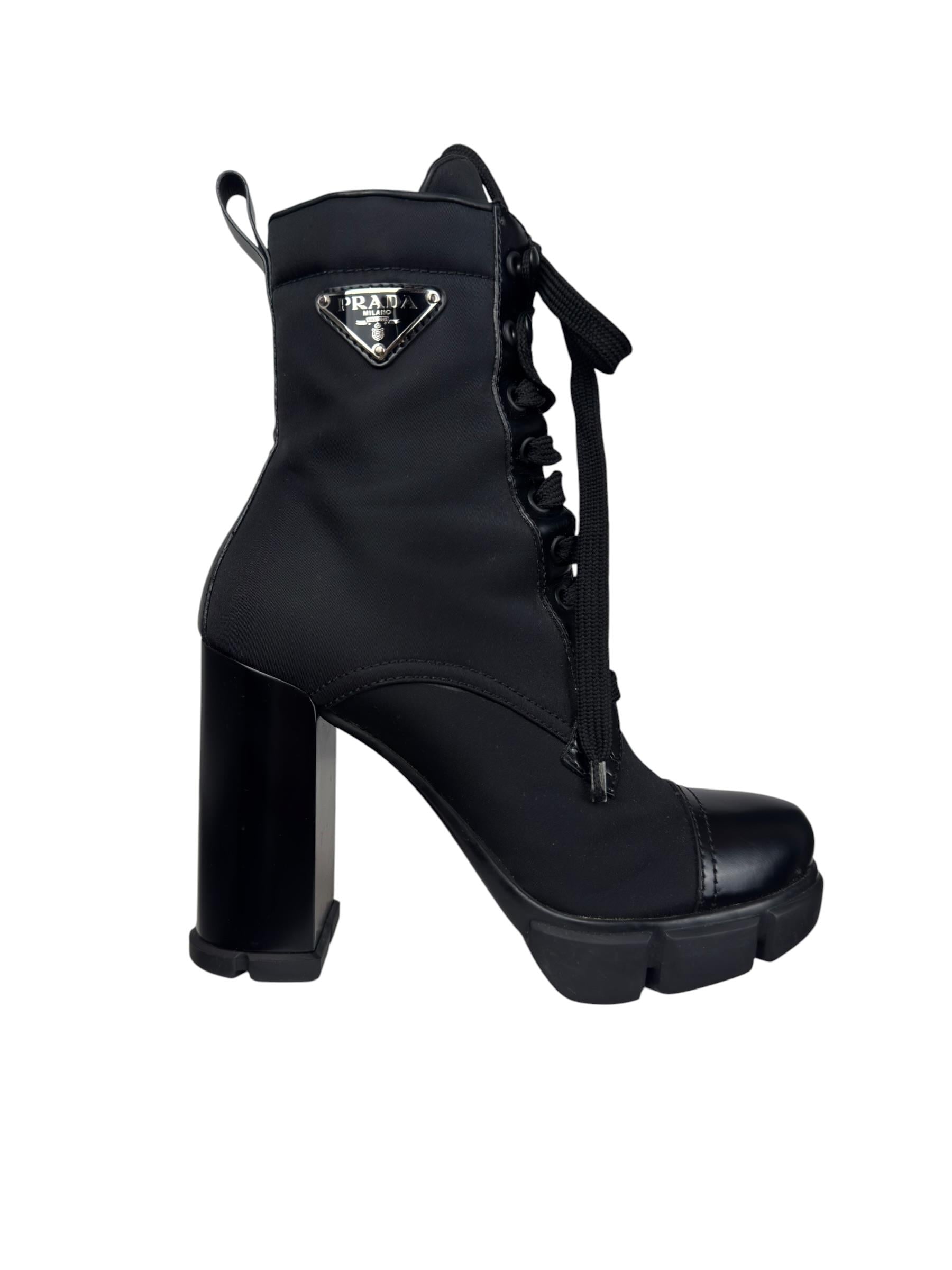 PRADA TRIANGLE LOGO BOOTS