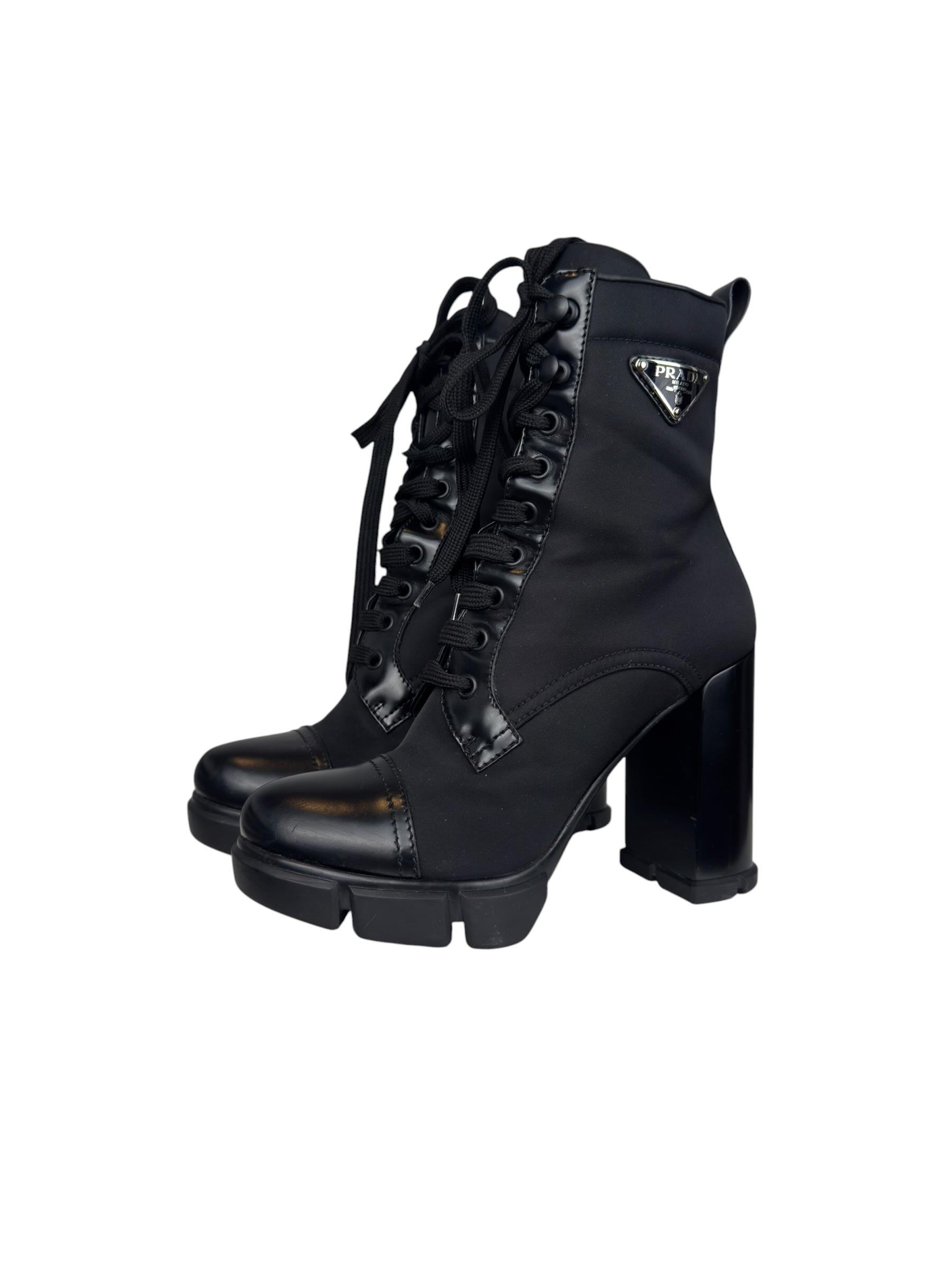 PRADA TRIANGLE LOGO BOOTS