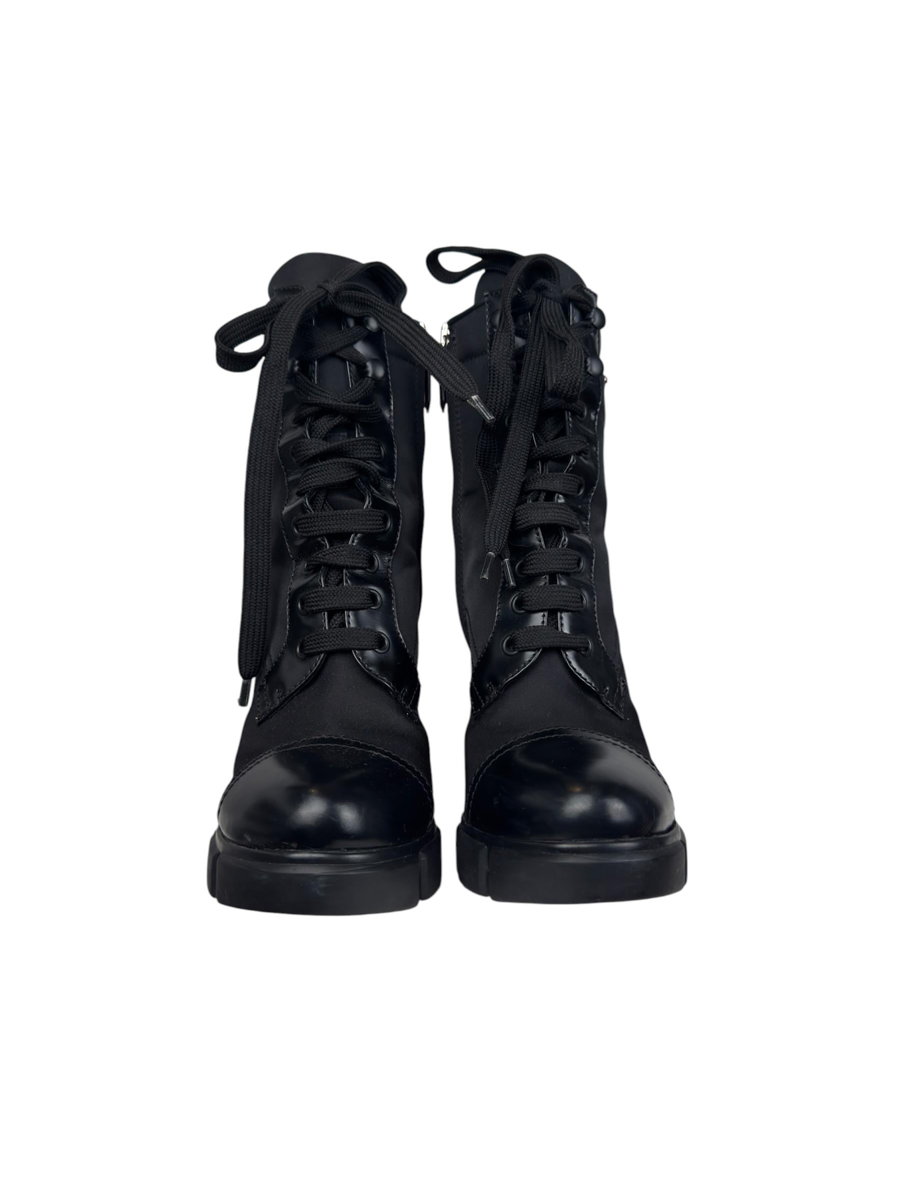 PRADA TRIANGLE LOGO BOOTS