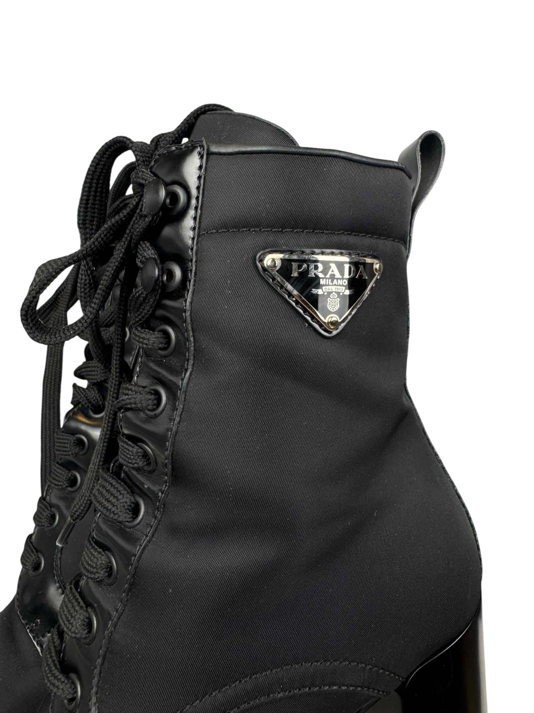 PRADA TRIANGLE LOGO BOOTS