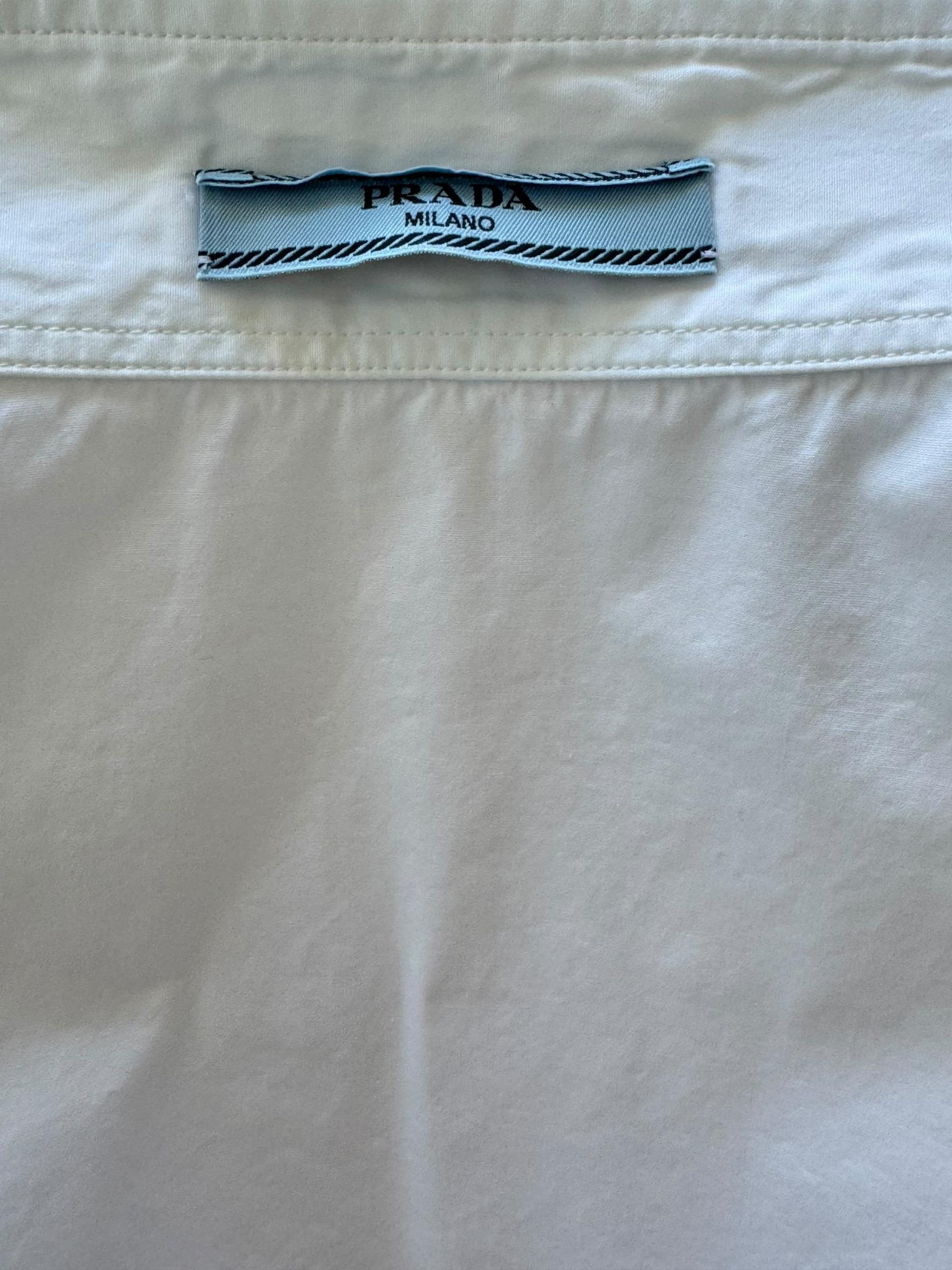 PRADA TRIANGLE LOGO POPLIN SHIRT
